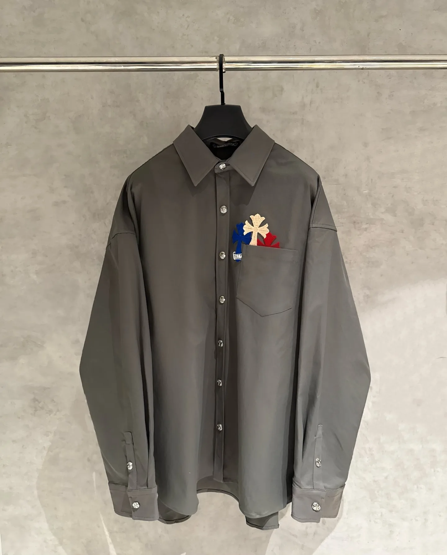 Embroidered Cotton Poplin Oversized Shirt D25523675
