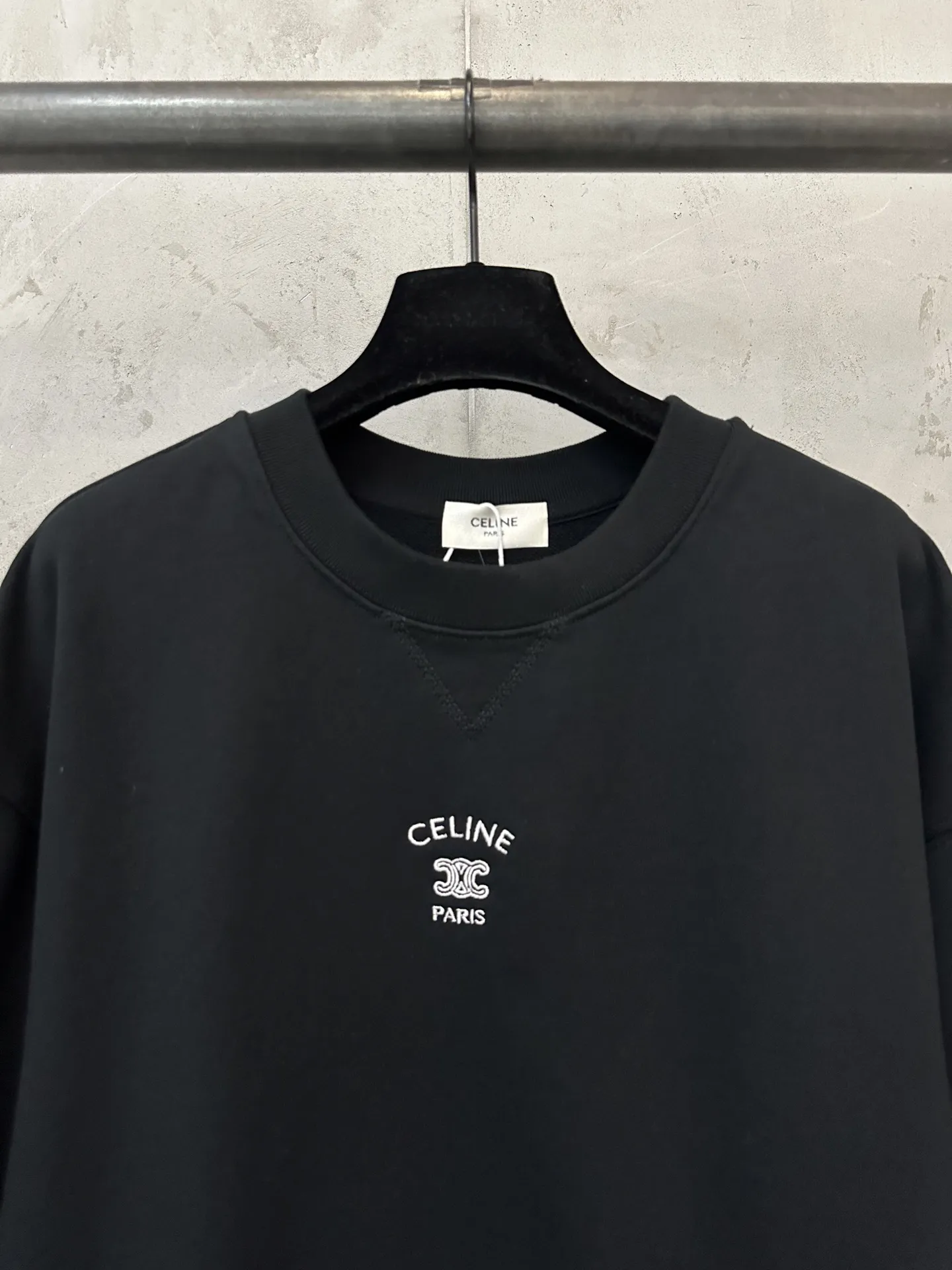 Triomphe Logo Embroidered Cotton Sweatshirt D26023114 — view 5