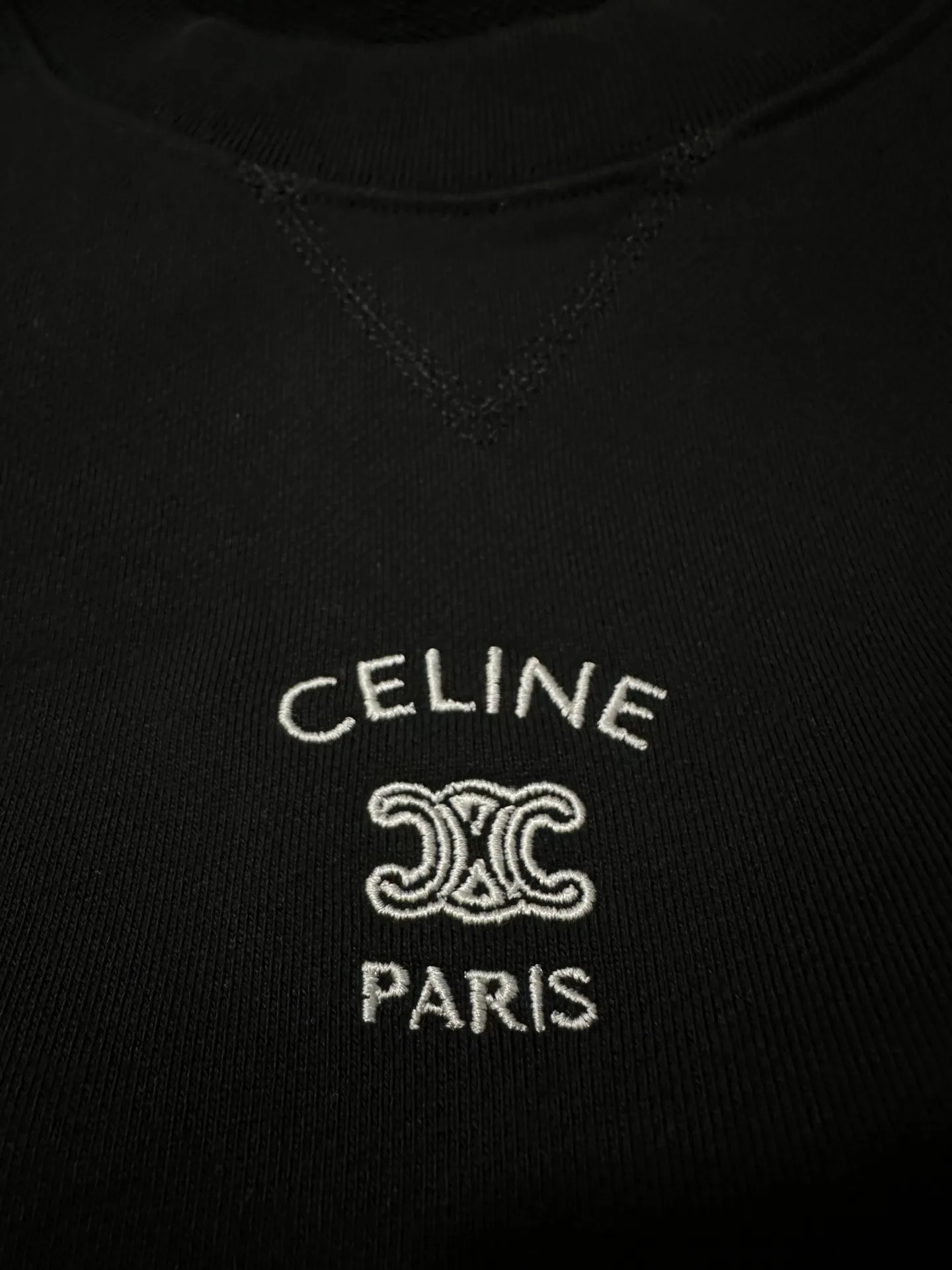 Triomphe Logo Embroidered Cotton Sweatshirt D26023114 — view 7