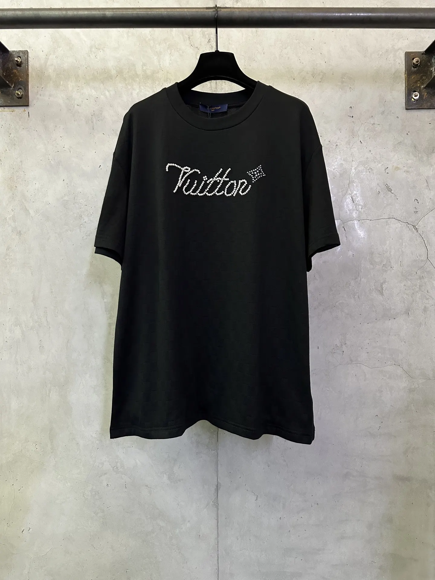 Embellished Damier Jacquard T-Shirt D26012492