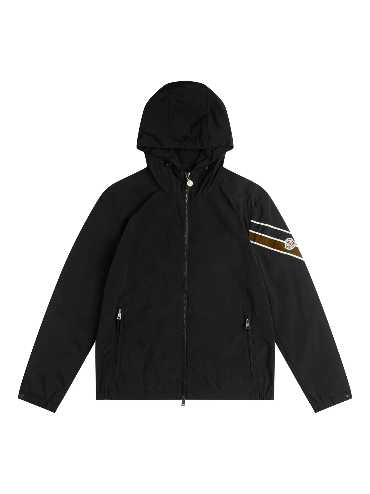 Striped Webbing Hooded Windbreaker Jacket D26015910