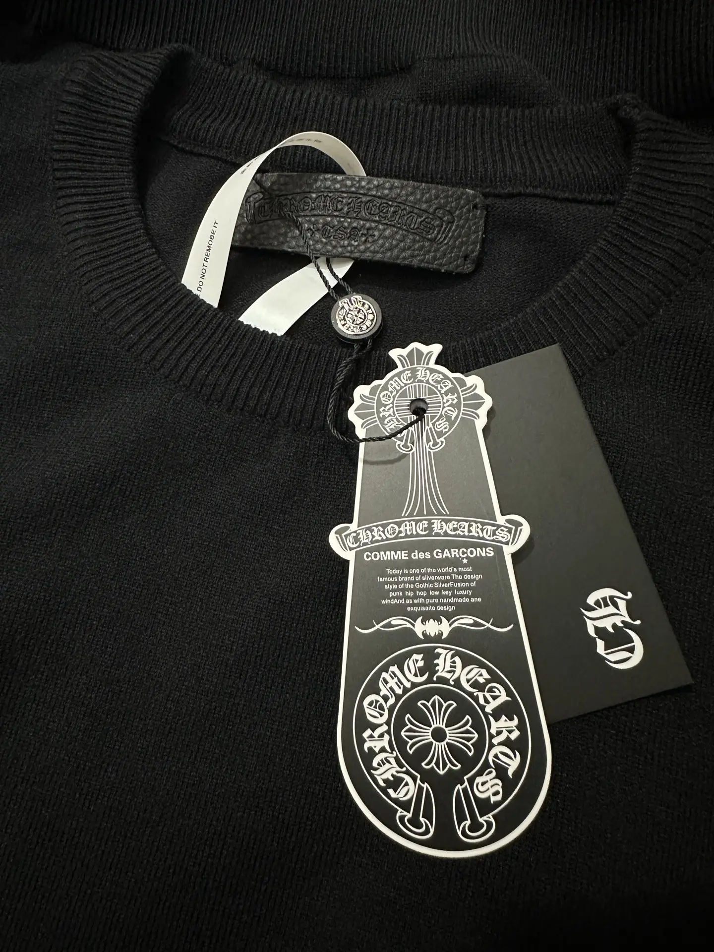 Embroidered Sleeve Cashmere-Blend Knit Sweater D27023732 — view 6