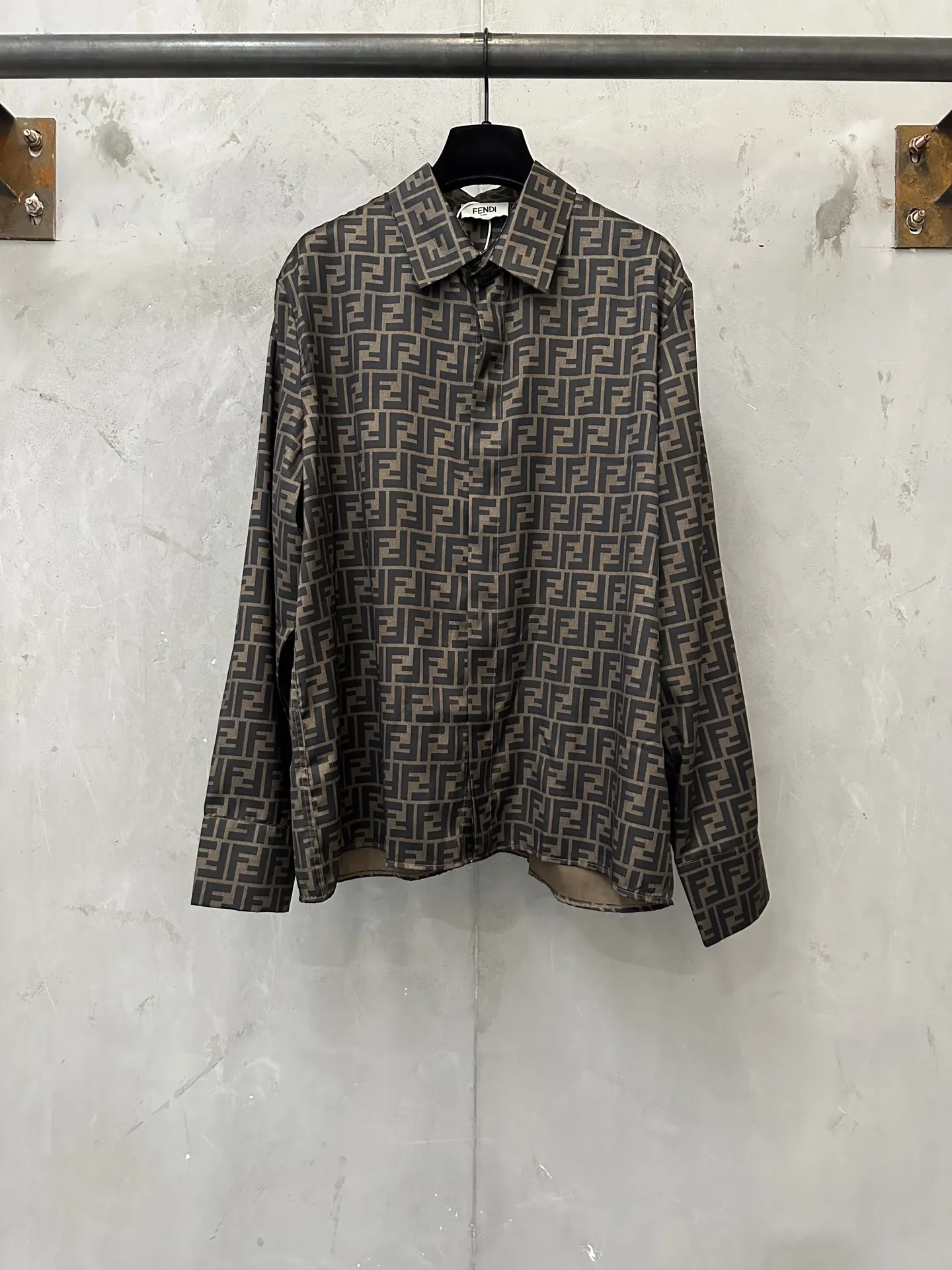 FF Monogram Silk-Blend Twill Shirt D27020480