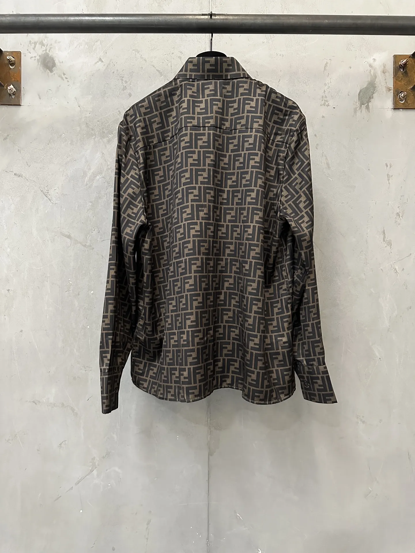 FF Monogram Silk-Blend Twill Shirt D27020480 — view 2