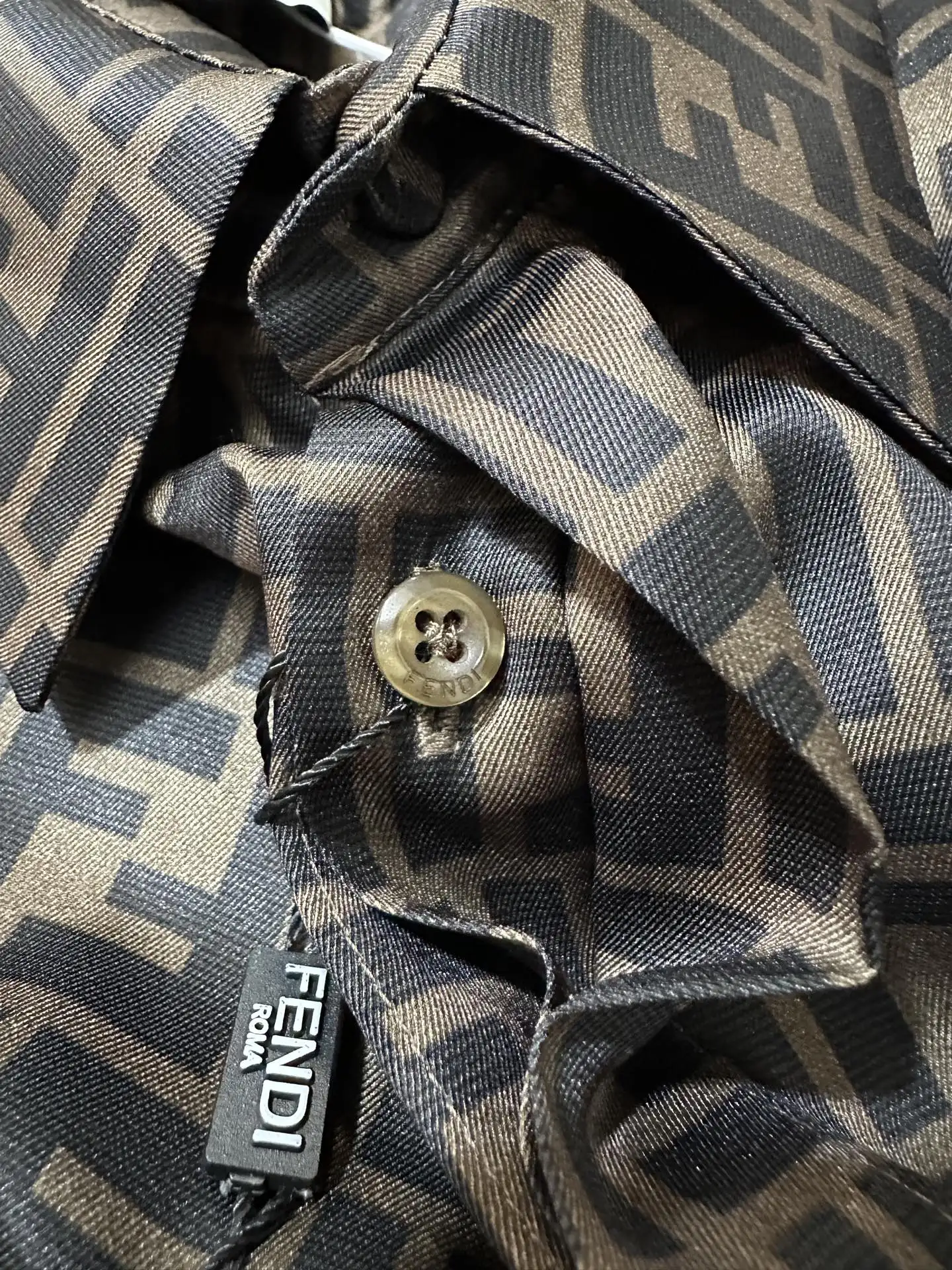 FF Monogram Silk-Blend Twill Shirt D27020480 — view 9
