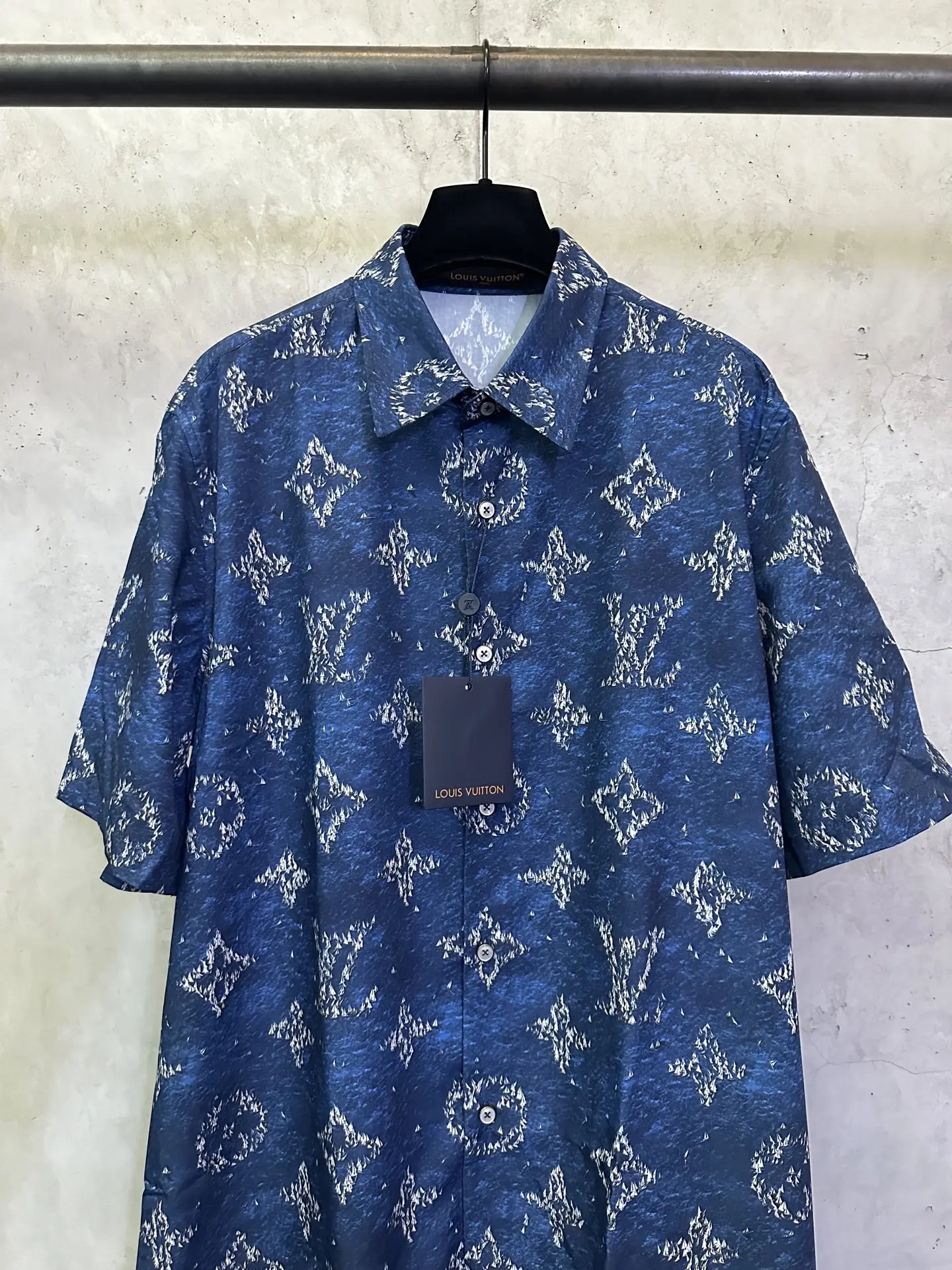 Monogram Print Cotton Poplin Short-Sleeve Shirt D27012378 — view 3