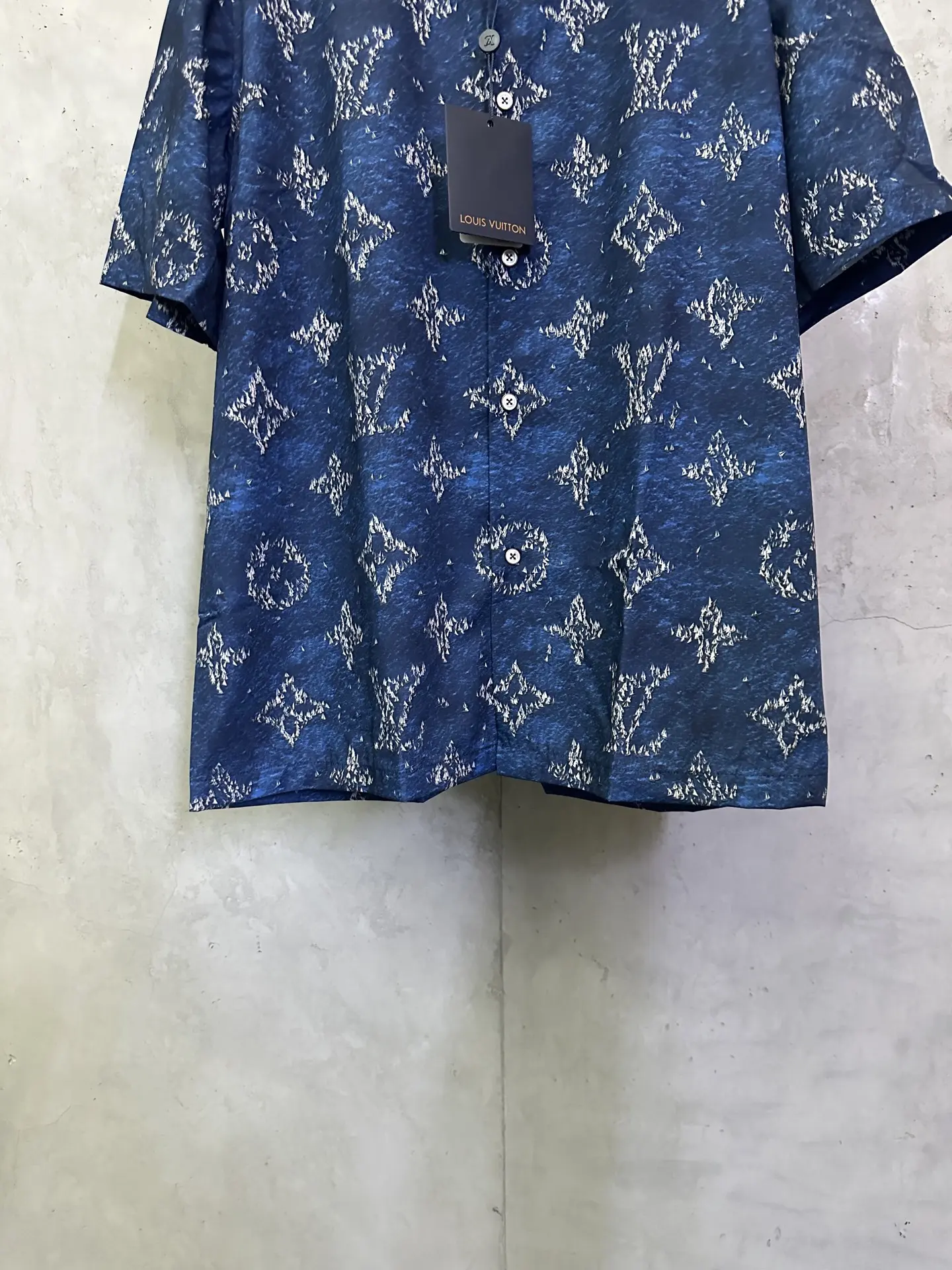 Monogram Print Cotton Poplin Short-Sleeve Shirt D27012378 — view 4