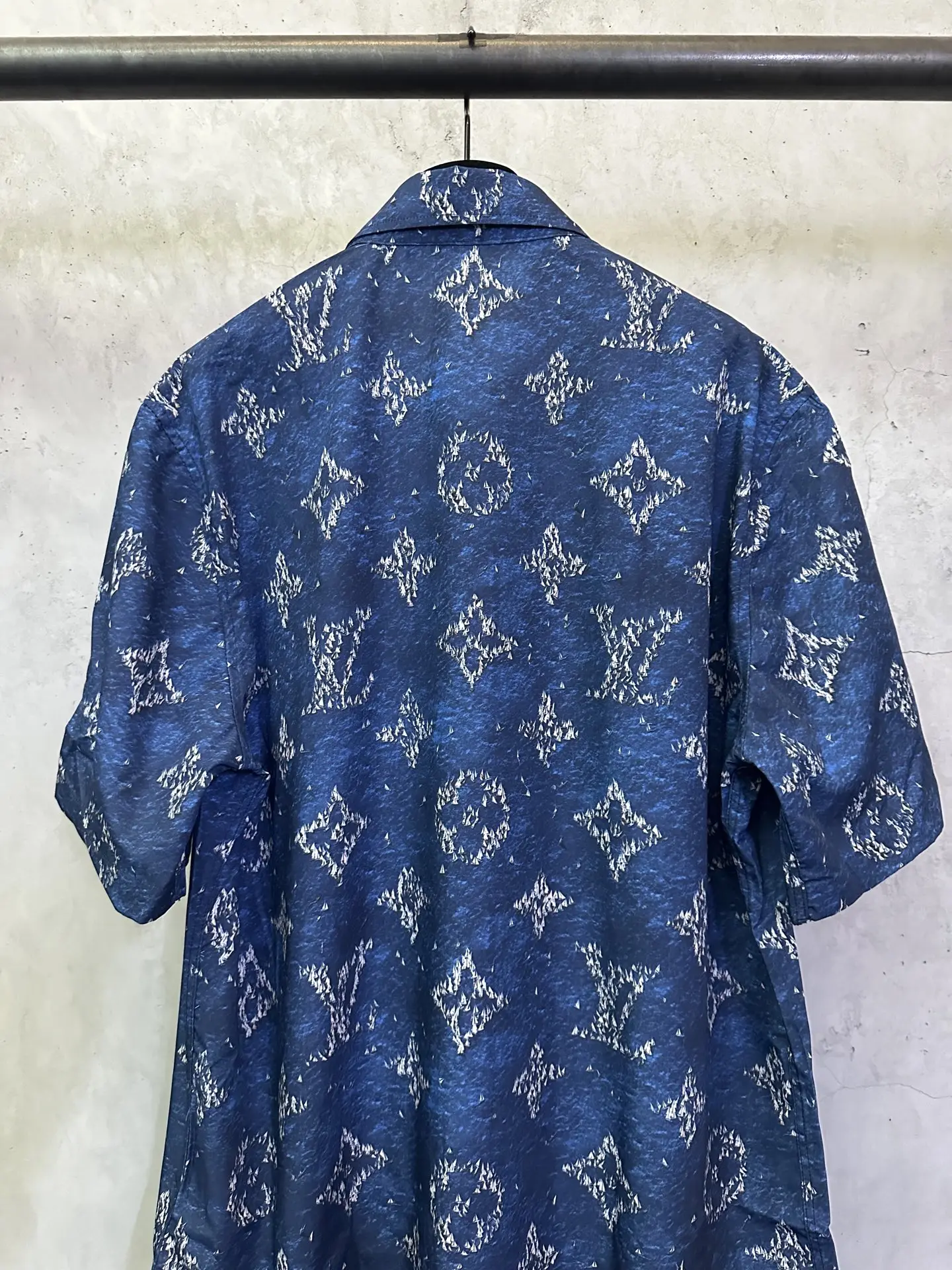 Monogram Print Cotton Poplin Short-Sleeve Shirt D27012378 — view 5