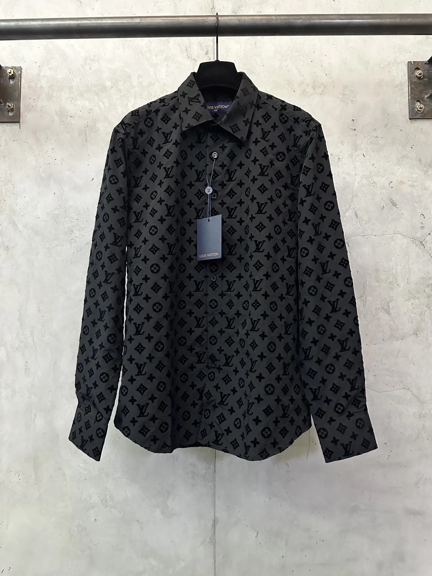 Monogram Flocked Long-Sleeve Shirt D27023160