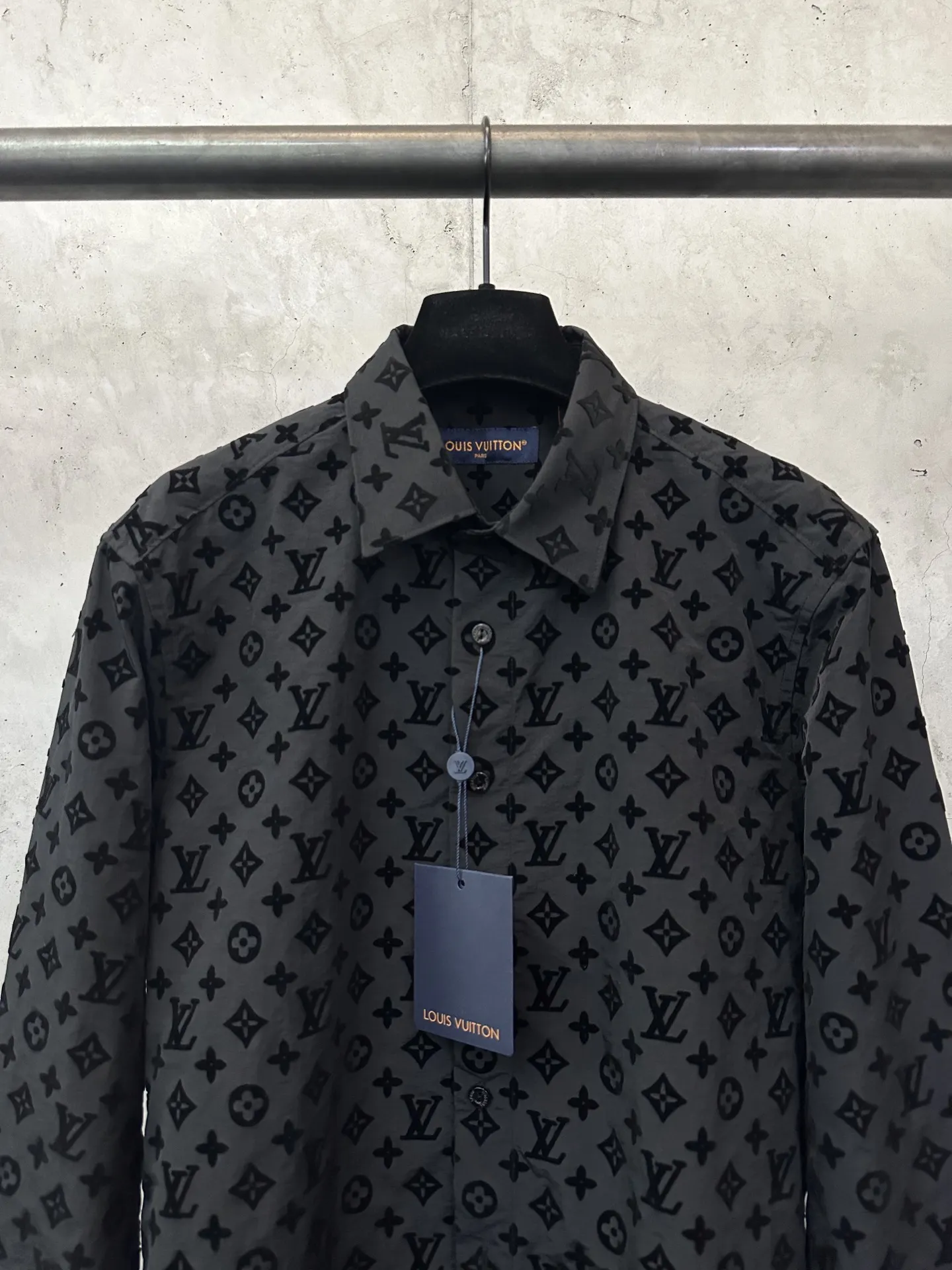 Monogram Flocked Long-Sleeve Shirt D27023160 — view 3