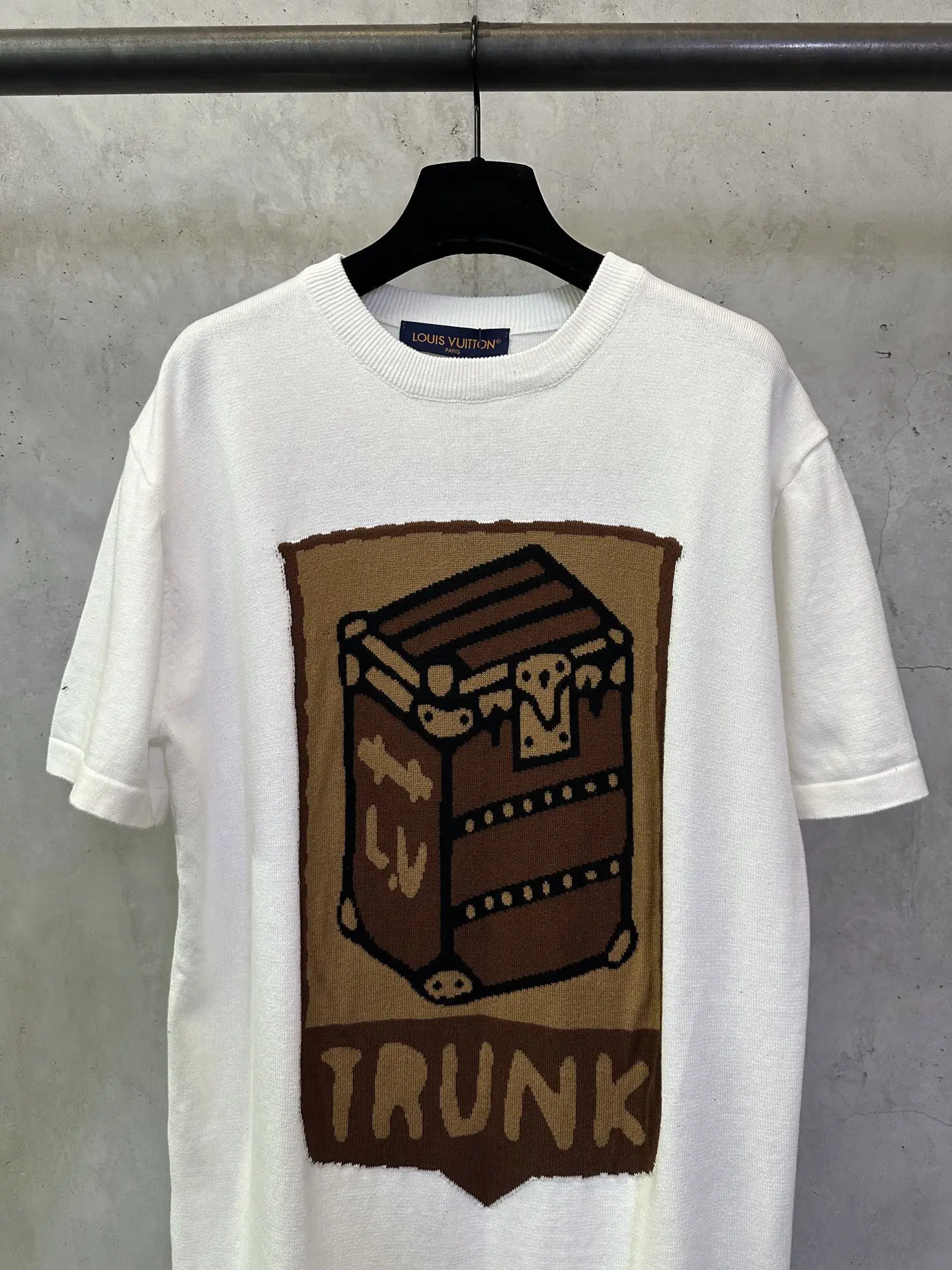Trunk Intarsia Cotton Knit T-Shirt D27012486 — view 3