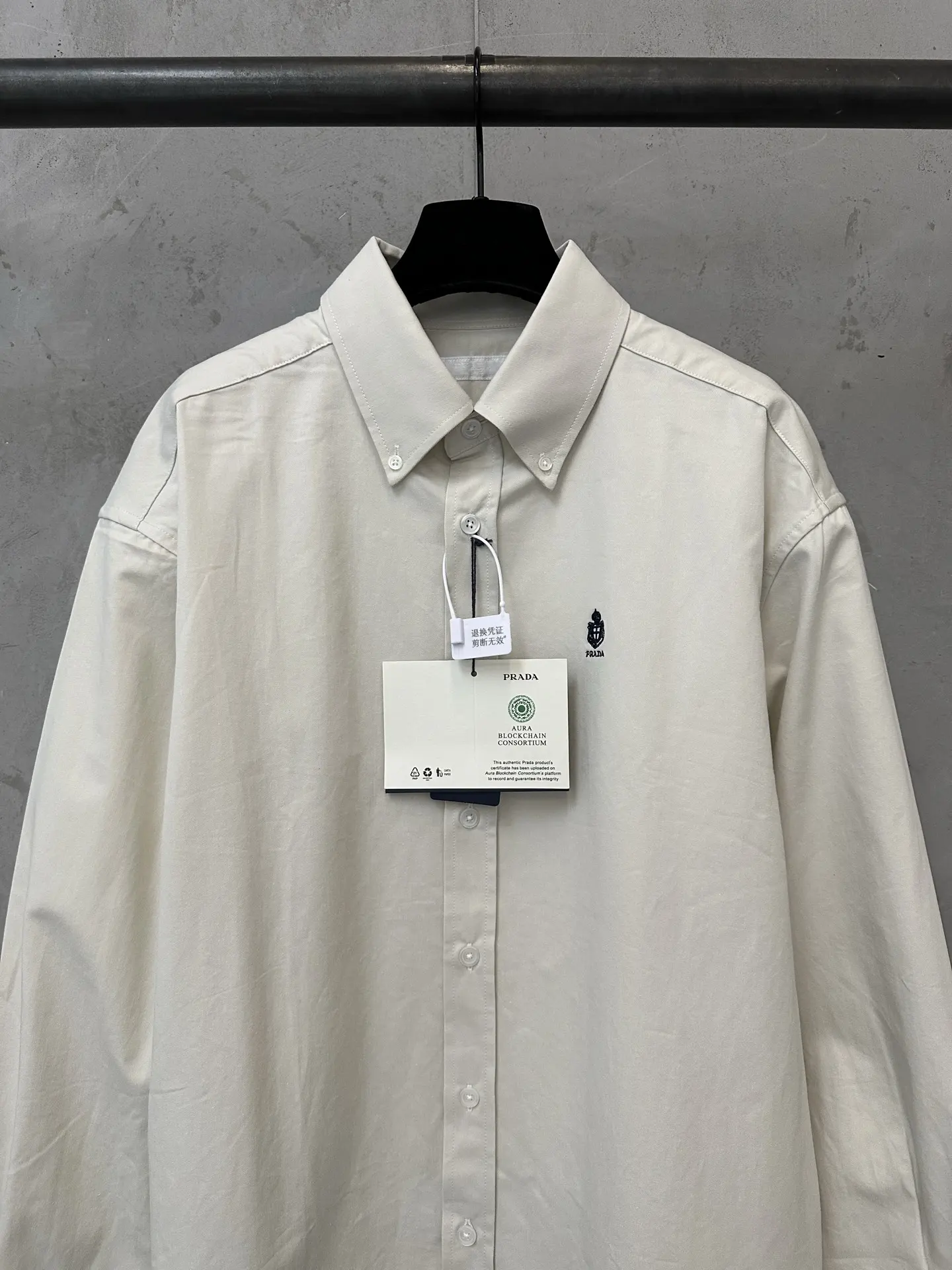 Logo Embroidered Cotton Twill Shirt D27022286 — view 3