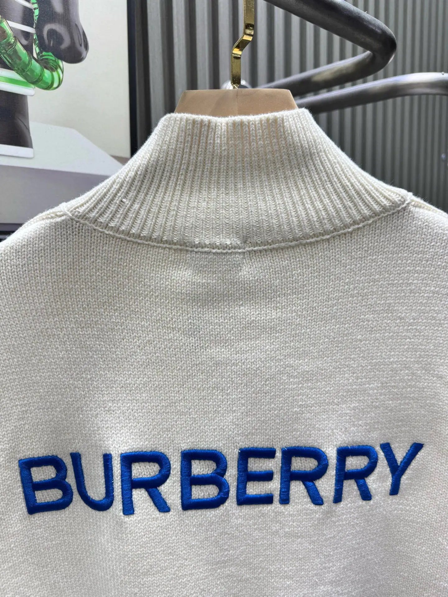 Embroidered Logo Half-Button Knit Sweater D27014138 — view 4