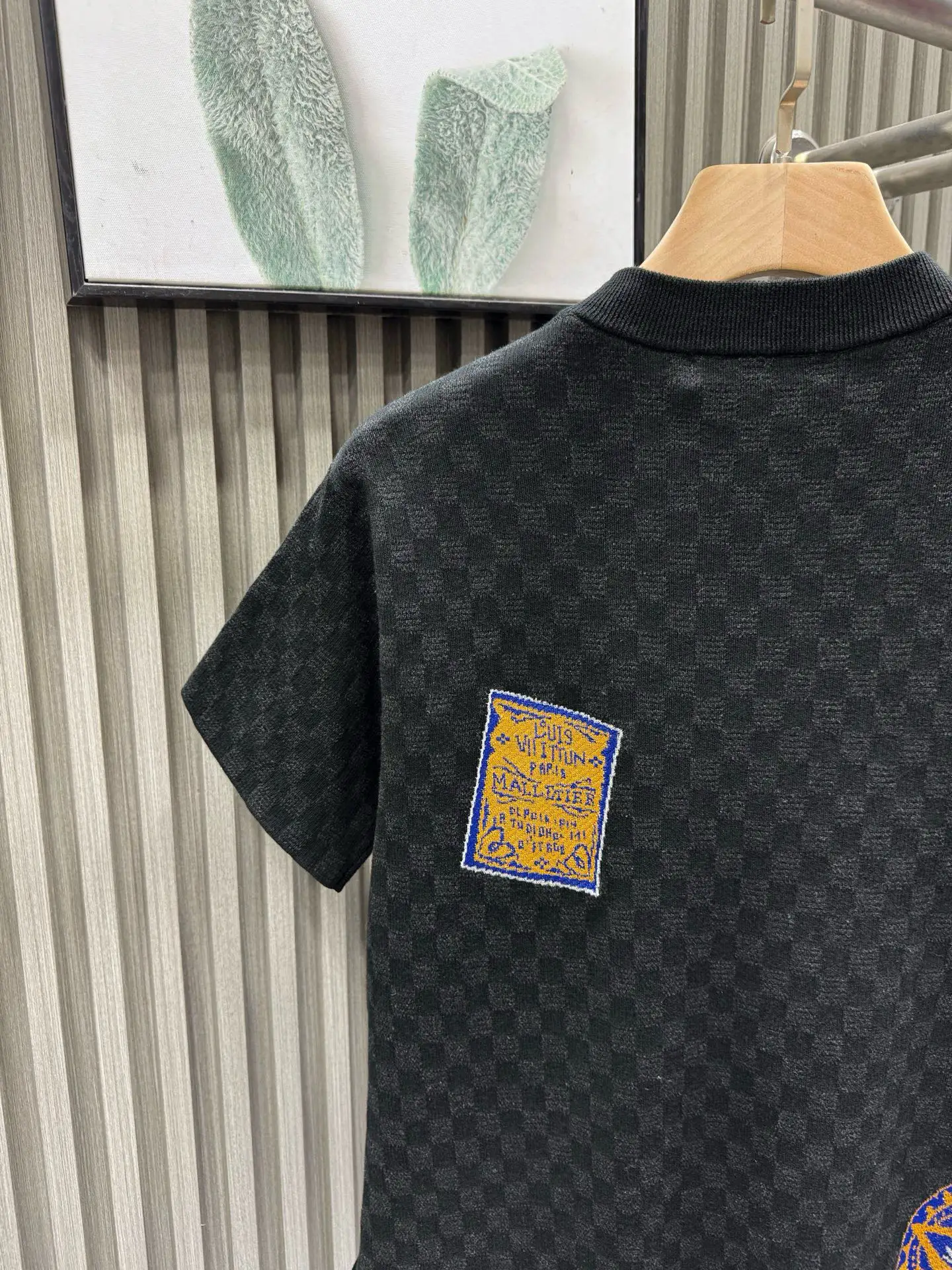 Damier Jacquard Patch Knit T-Shirt D27014124 — view 9