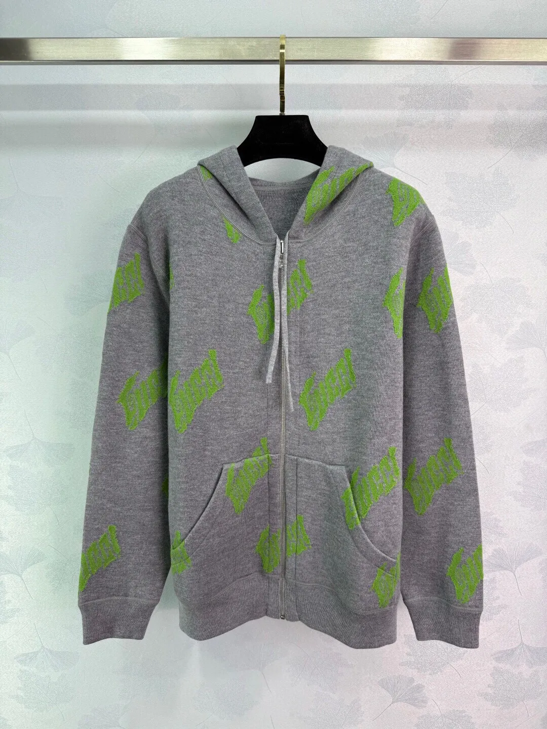 Reversible Logo Jacquard Cashmere-Blend Zip-Up Hoodie D27016002