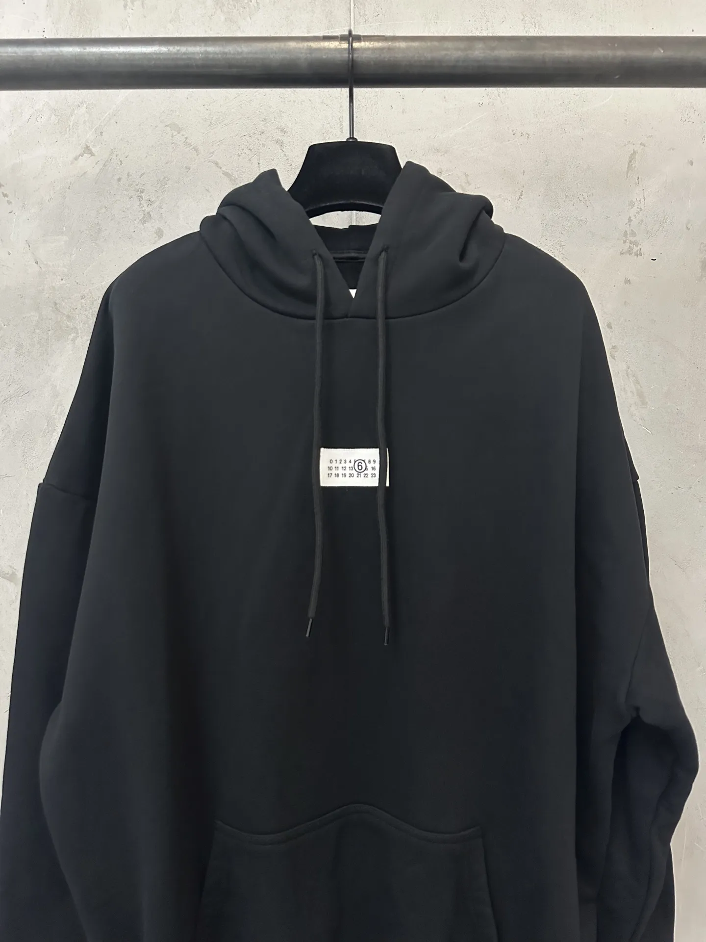 MM6 Logo Patch Distressed Hem Hoodie D27020518 — view 3