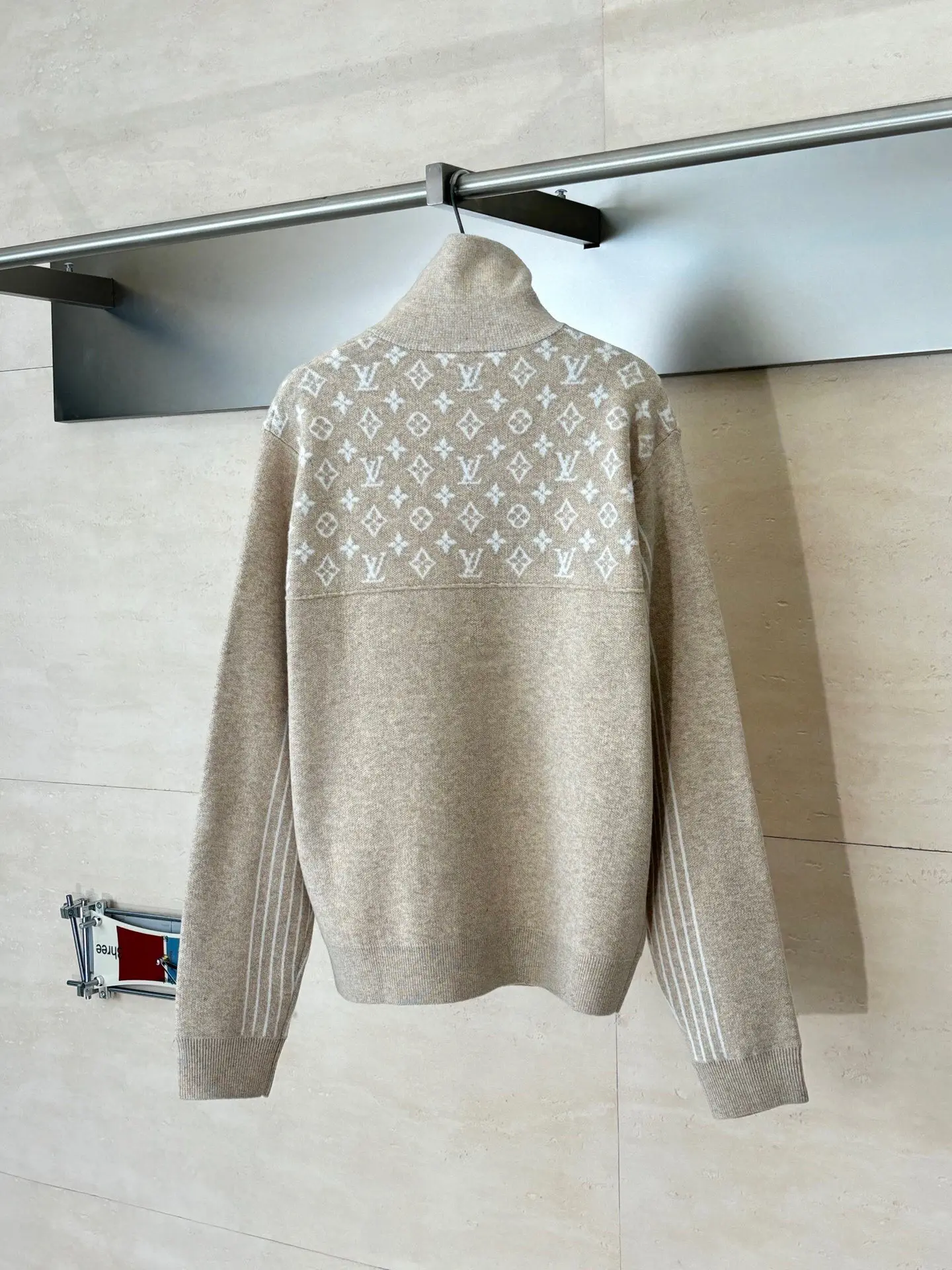 Monogram Jacquard Half-Zip Wool Sweater D27515993 — view 2