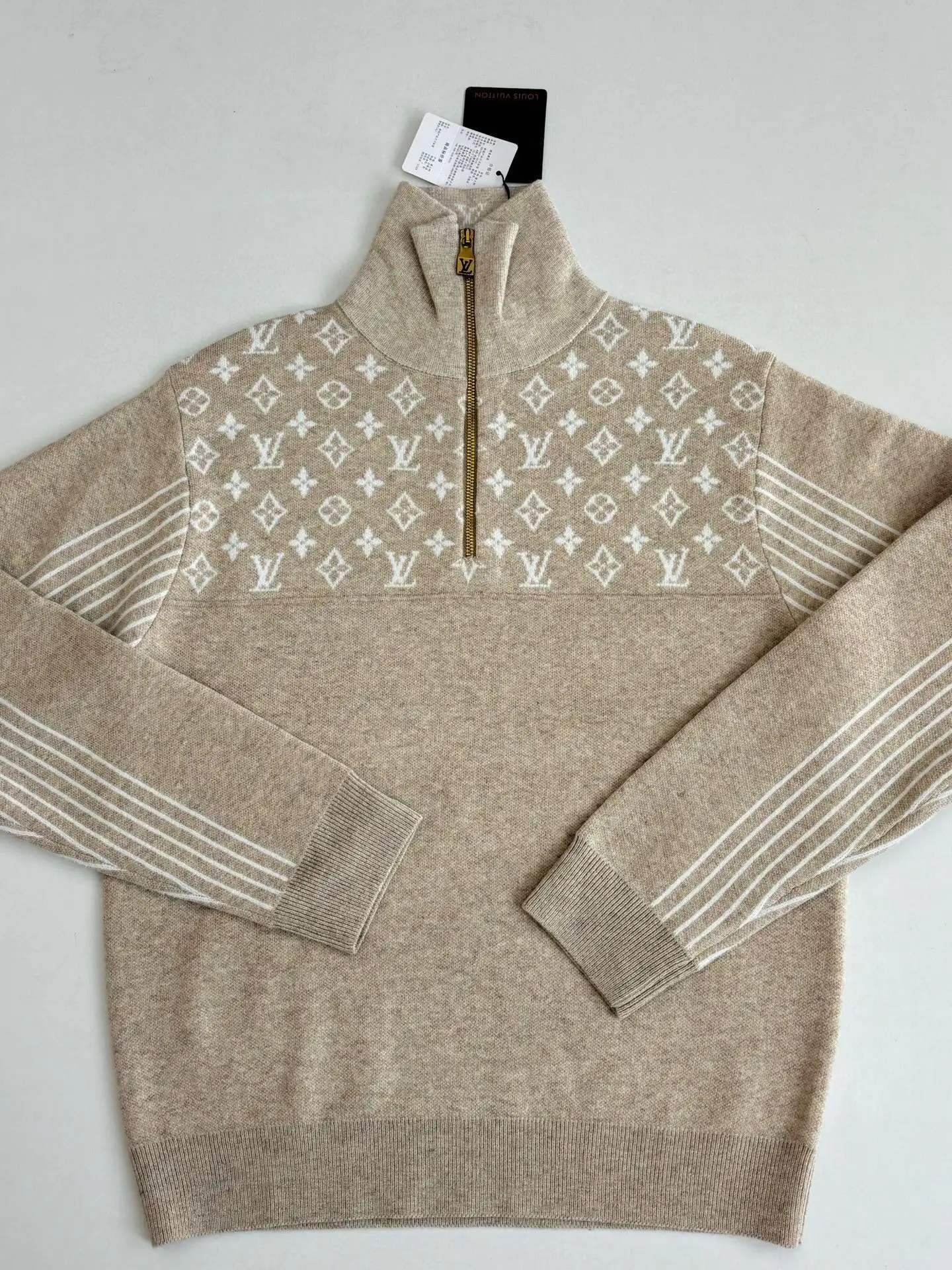 Monogram Jacquard Half-Zip Wool Sweater D27515993 — view 3