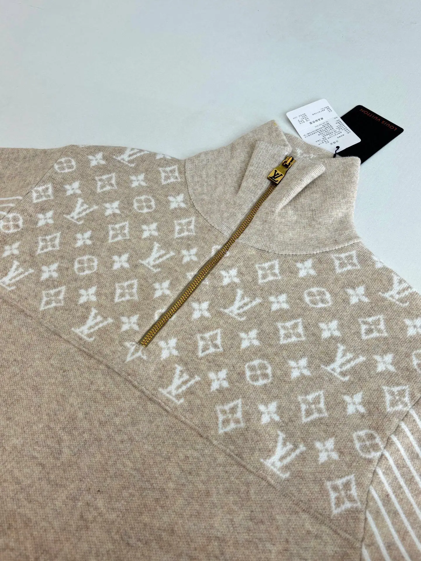 Monogram Jacquard Half-Zip Wool Sweater D27515993 — view 5