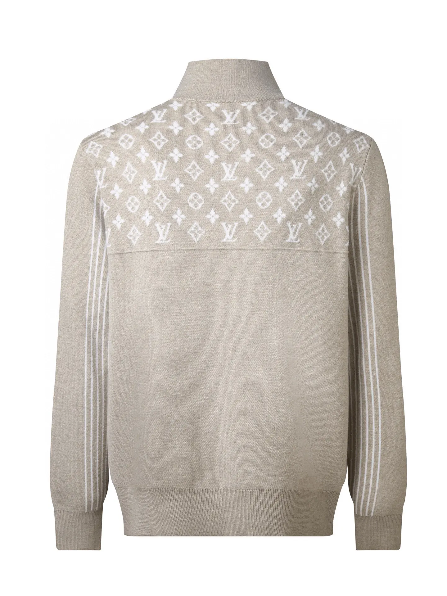 Monogram Jacquard Half-Zip Wool Sweater D27515994 — view 2