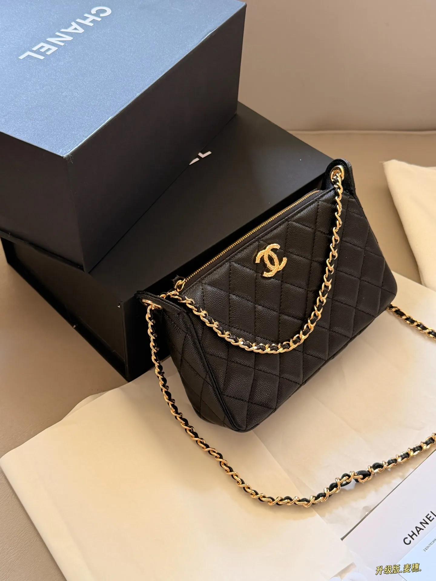 Quilted Leather Chain Shoulder Bag D27518305 — view 5