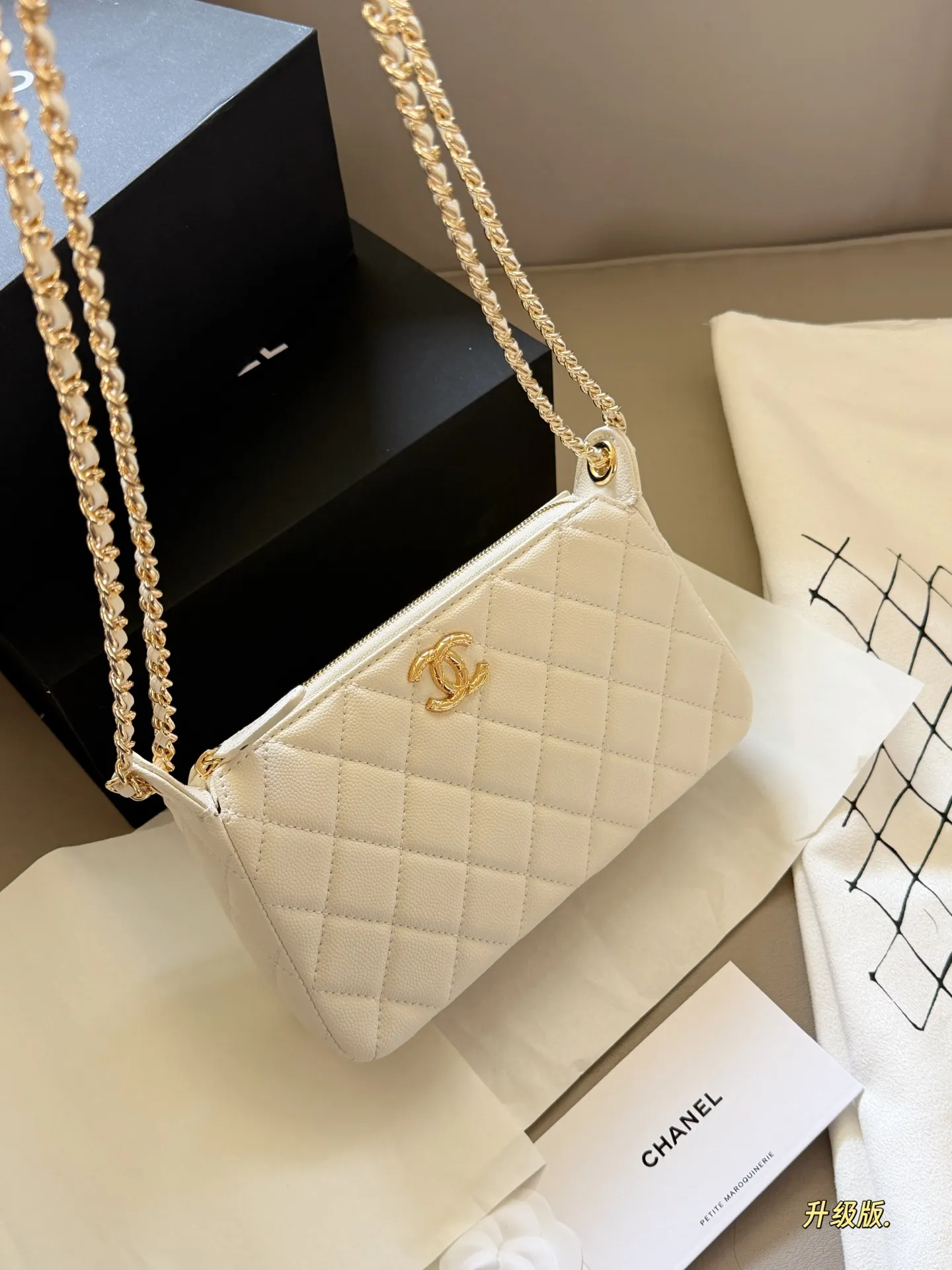 Quilted Leather Chain Shoulder Bag D27518305 — view 16