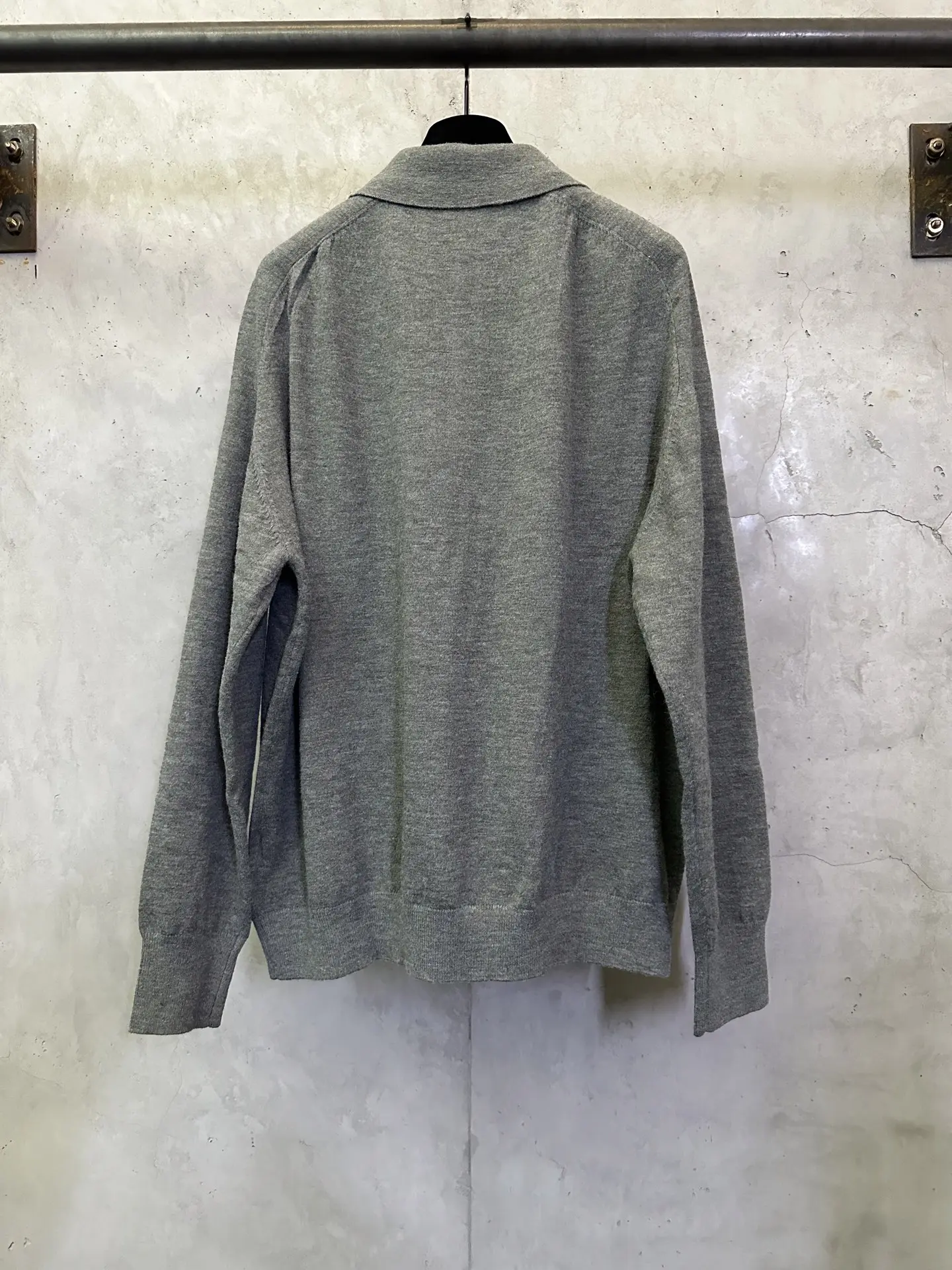 Logo-Embroidered Wool-Blend Polo Sweater D28012343 — view 2