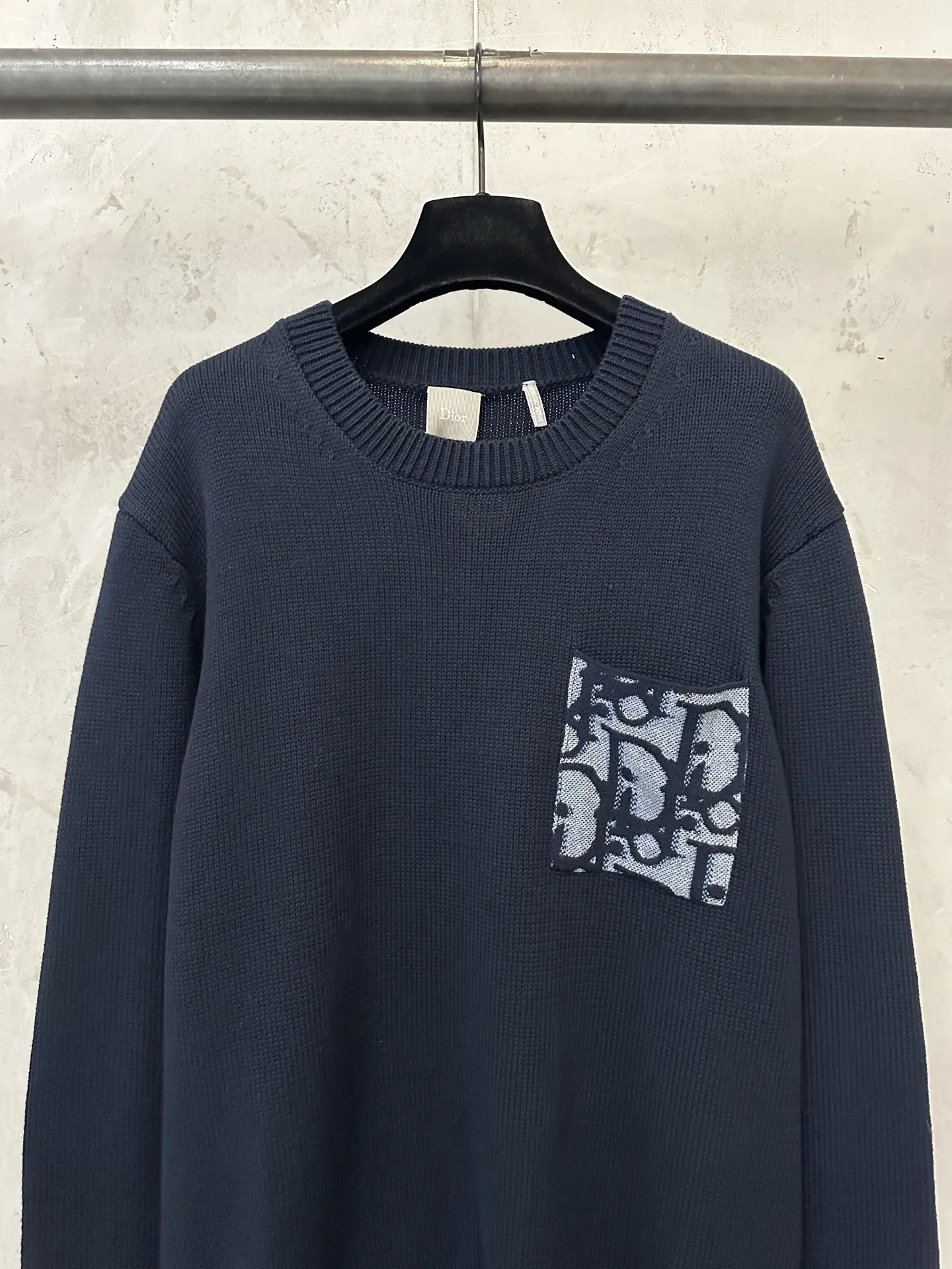 Oblique Jacquard Pocket Cotton Sweater D28023085 — view 3