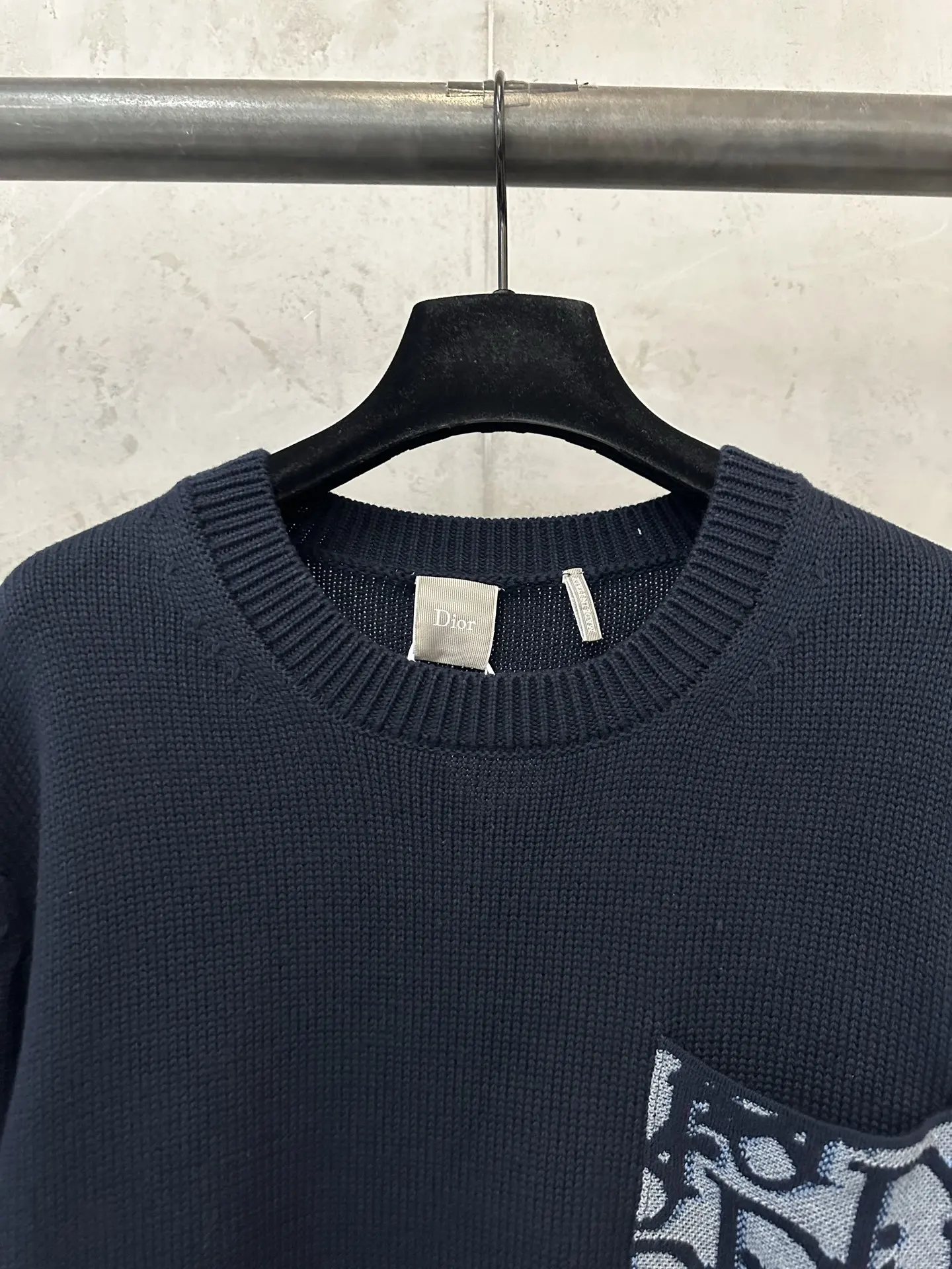 Oblique Jacquard Pocket Cotton Sweater D28023085 — view 5