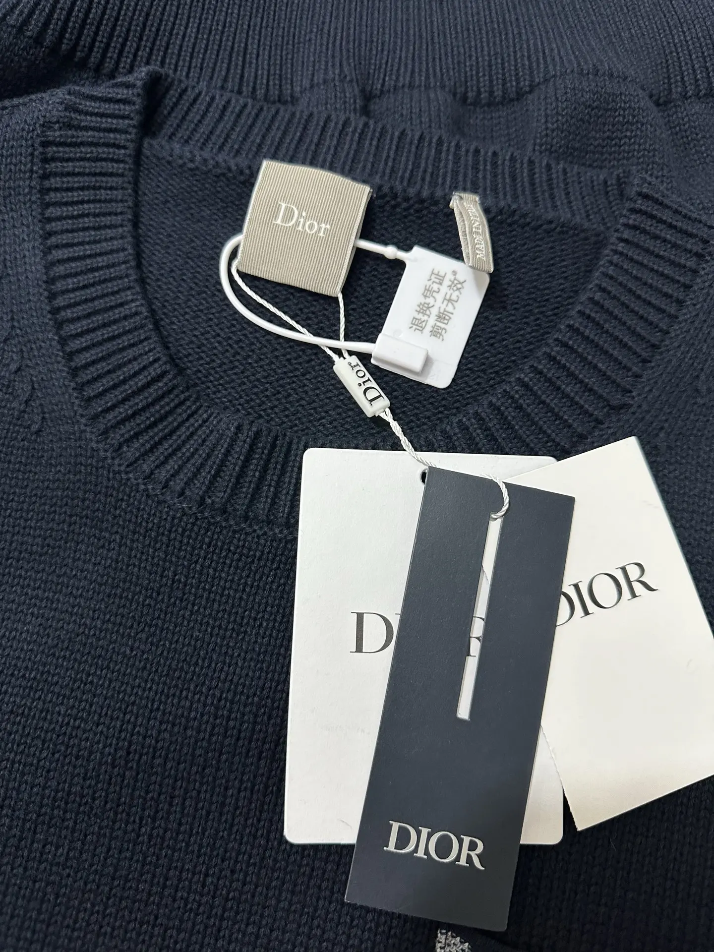 Oblique Jacquard Pocket Cotton Sweater D28023085 — view 6