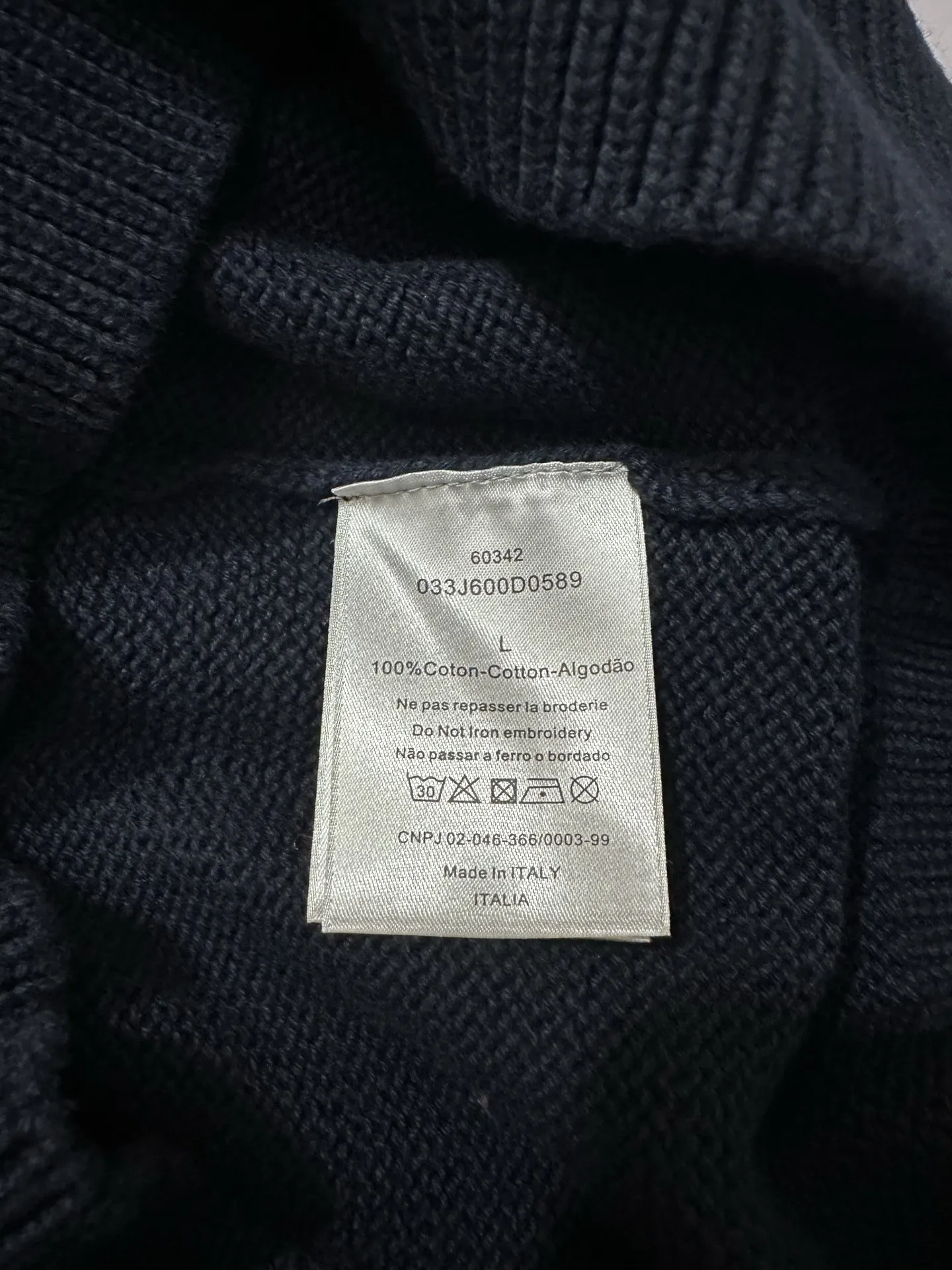 Oblique Jacquard Pocket Cotton Sweater D28023085 — view 9