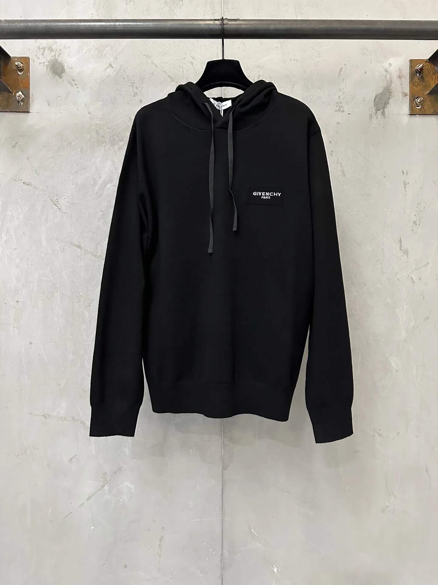 Paris Logo Embroidered Wool-Blend Hoodie D28023089