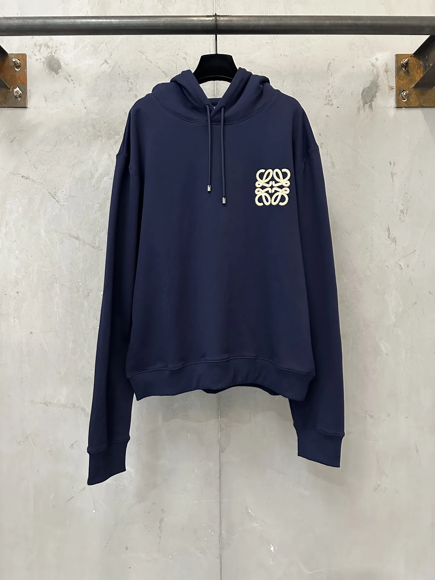 Anagram Embroidered Cotton-Jersey Hoodie D28023096