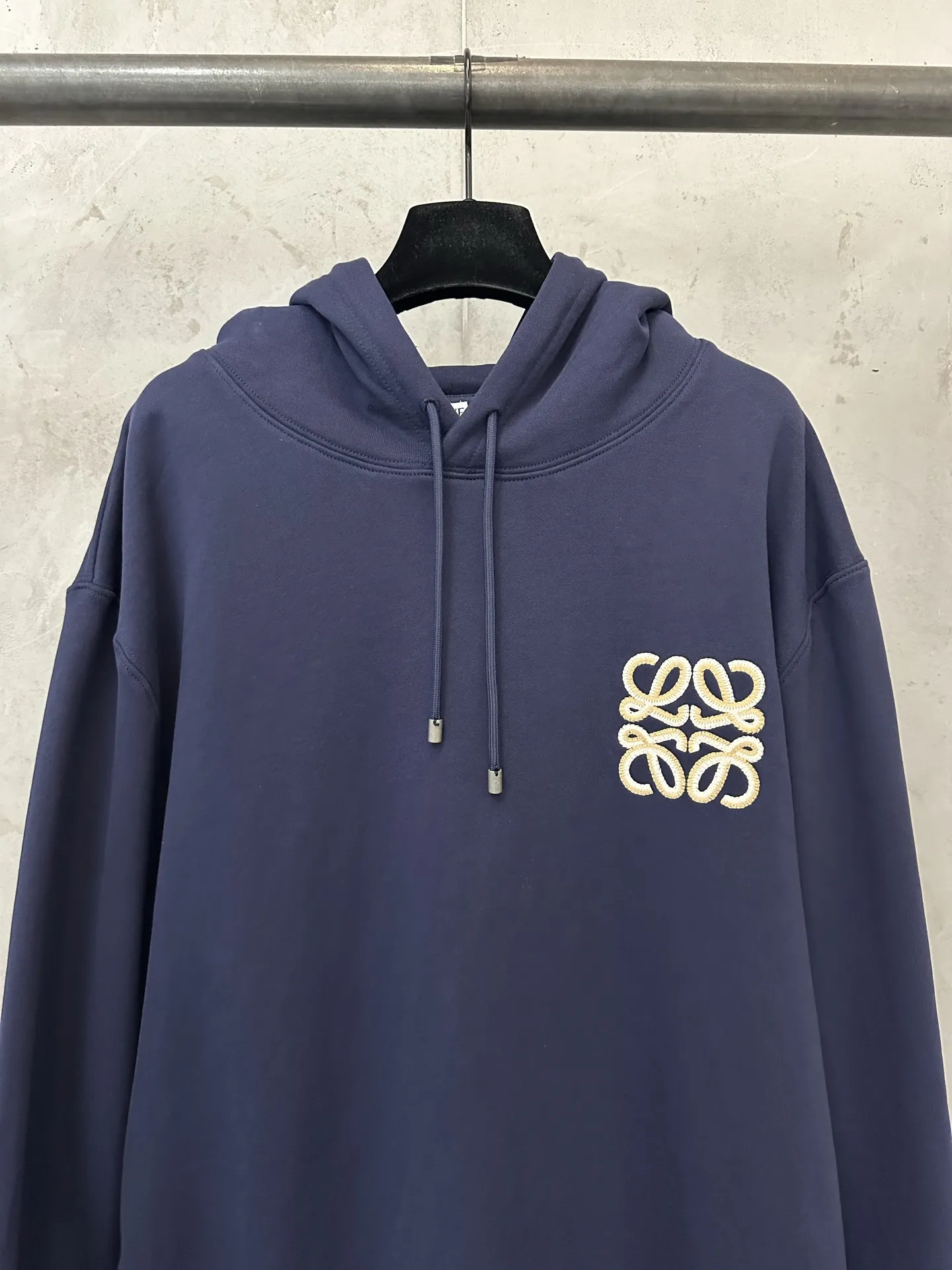 Anagram Embroidered Cotton-Jersey Hoodie D28023096 — view 3