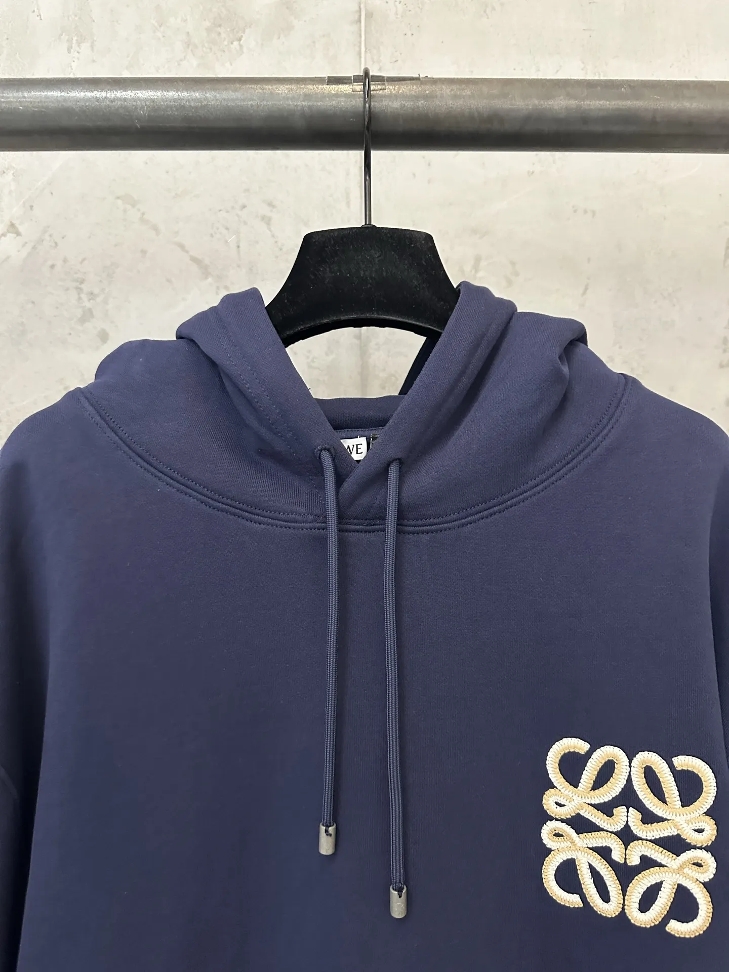 Anagram Embroidered Cotton-Jersey Hoodie D28023096 — view 5