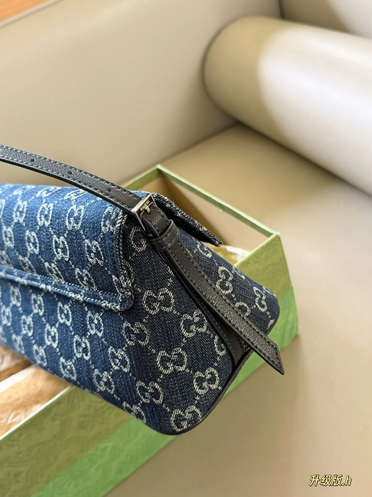 GG Monogram Denim Shoulder Bag D28018479 — view 4
