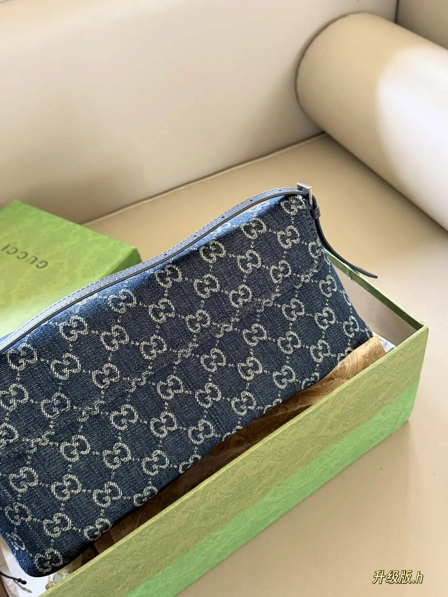 GG Monogram Denim Shoulder Bag D28018479 — view 5