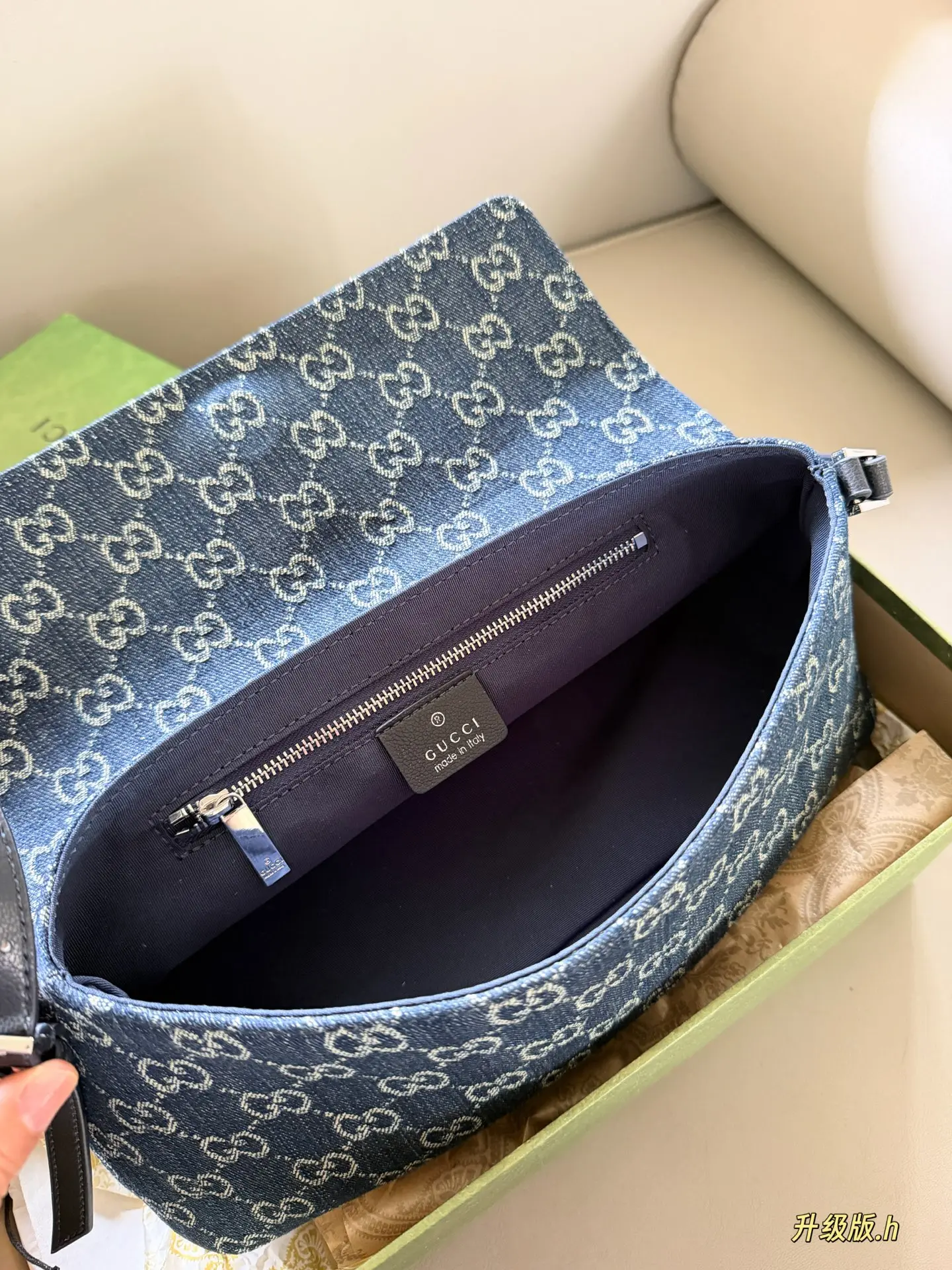 GG Monogram Denim Shoulder Bag D28018479 — view 8