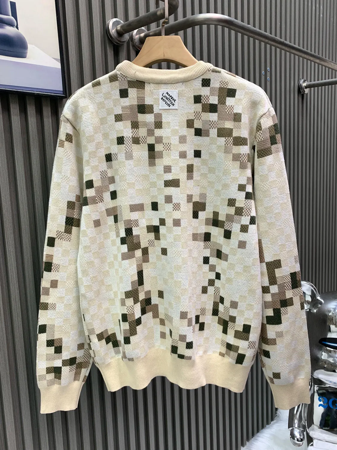 Damier Camouflage Intarsia Cotton Sweater D28014140 — view 2
