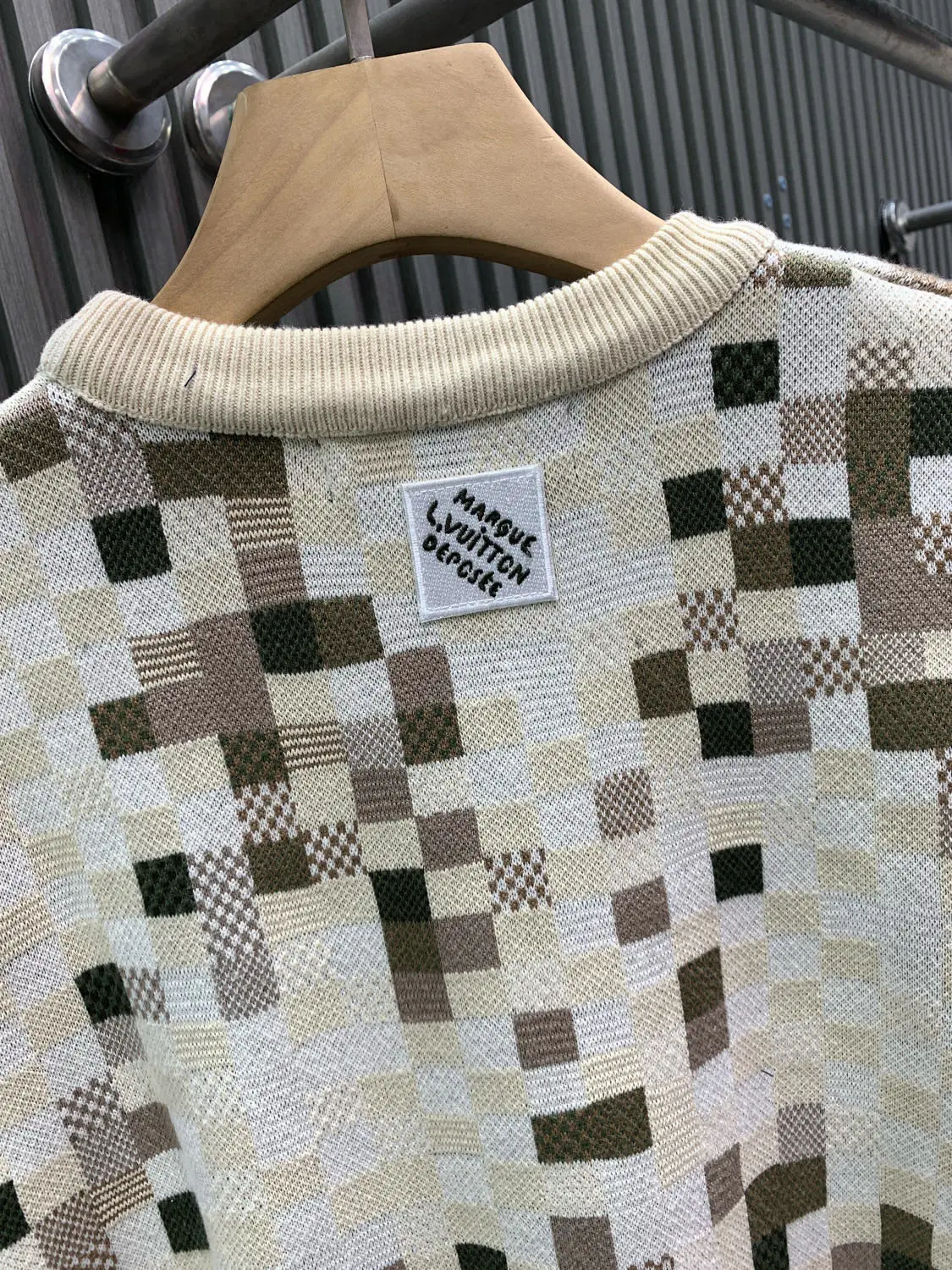 Damier Camouflage Intarsia Cotton Sweater D28014140 — view 4