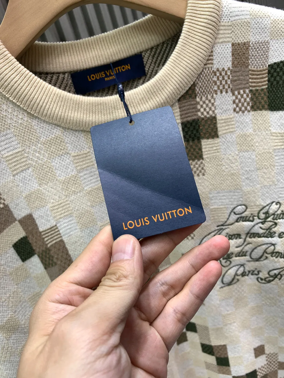 Damier Camouflage Intarsia Cotton Sweater D28014140 — view 5