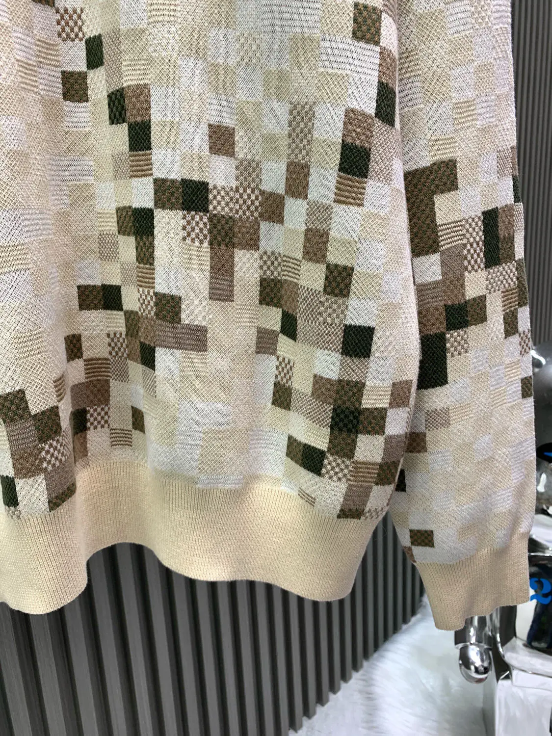 Damier Camouflage Intarsia Cotton Sweater D28014140 — view 8