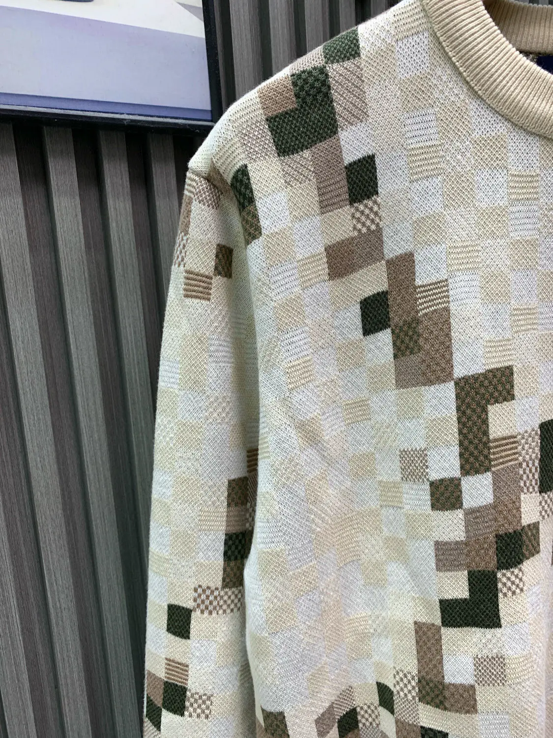 Damier Camouflage Intarsia Cotton Sweater D28014140 — view 9