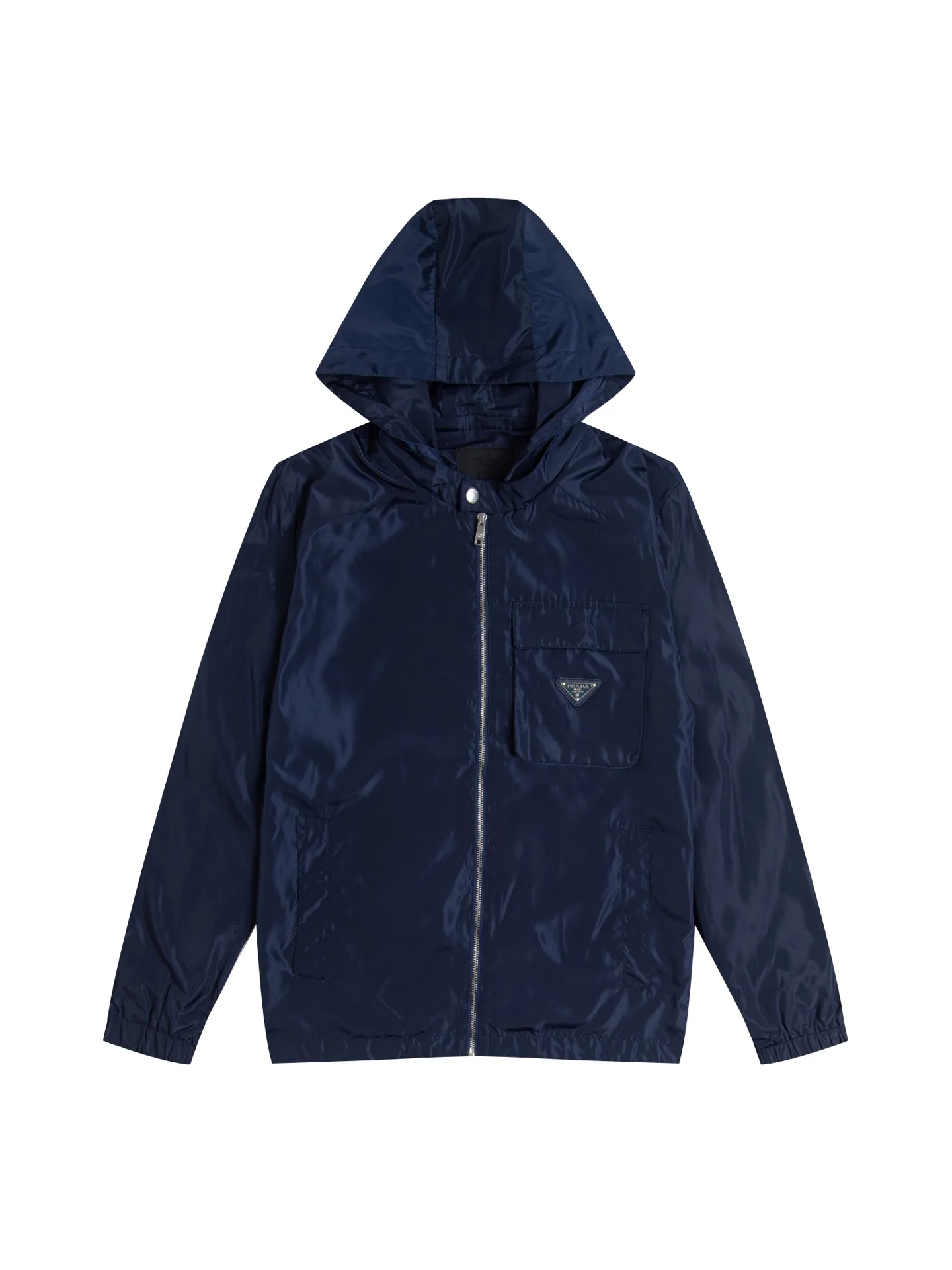 Logo-Plaque Hooded Windbreaker Jacket D28016084