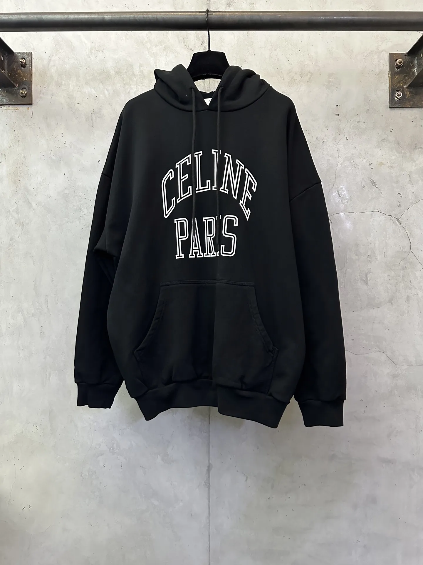 Logo-Flocked Heavyweight Cotton Hoodie D28018861