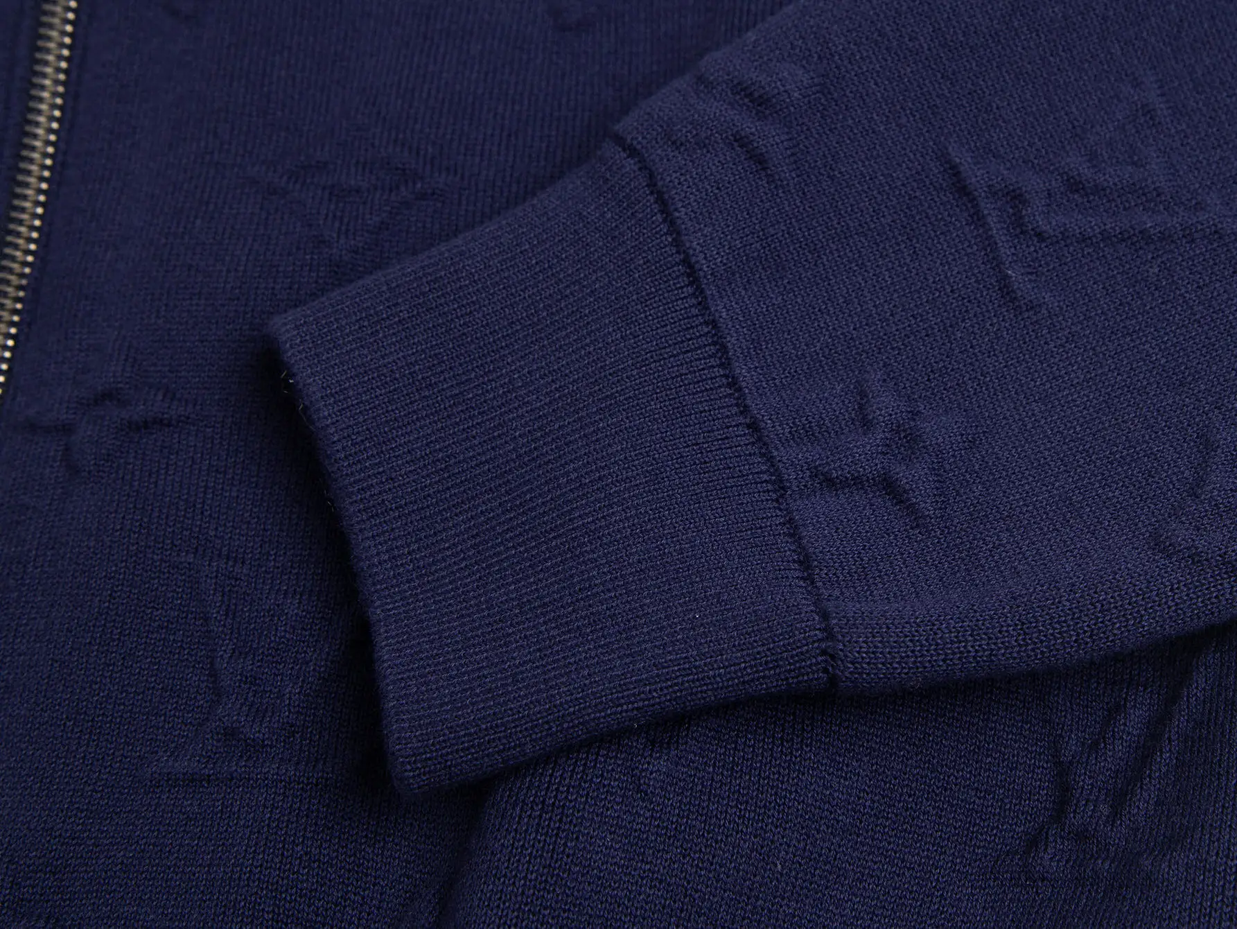 Monogram Embossed Cashmere-Blend Zip-Up Cardigan D28516006 — view 9