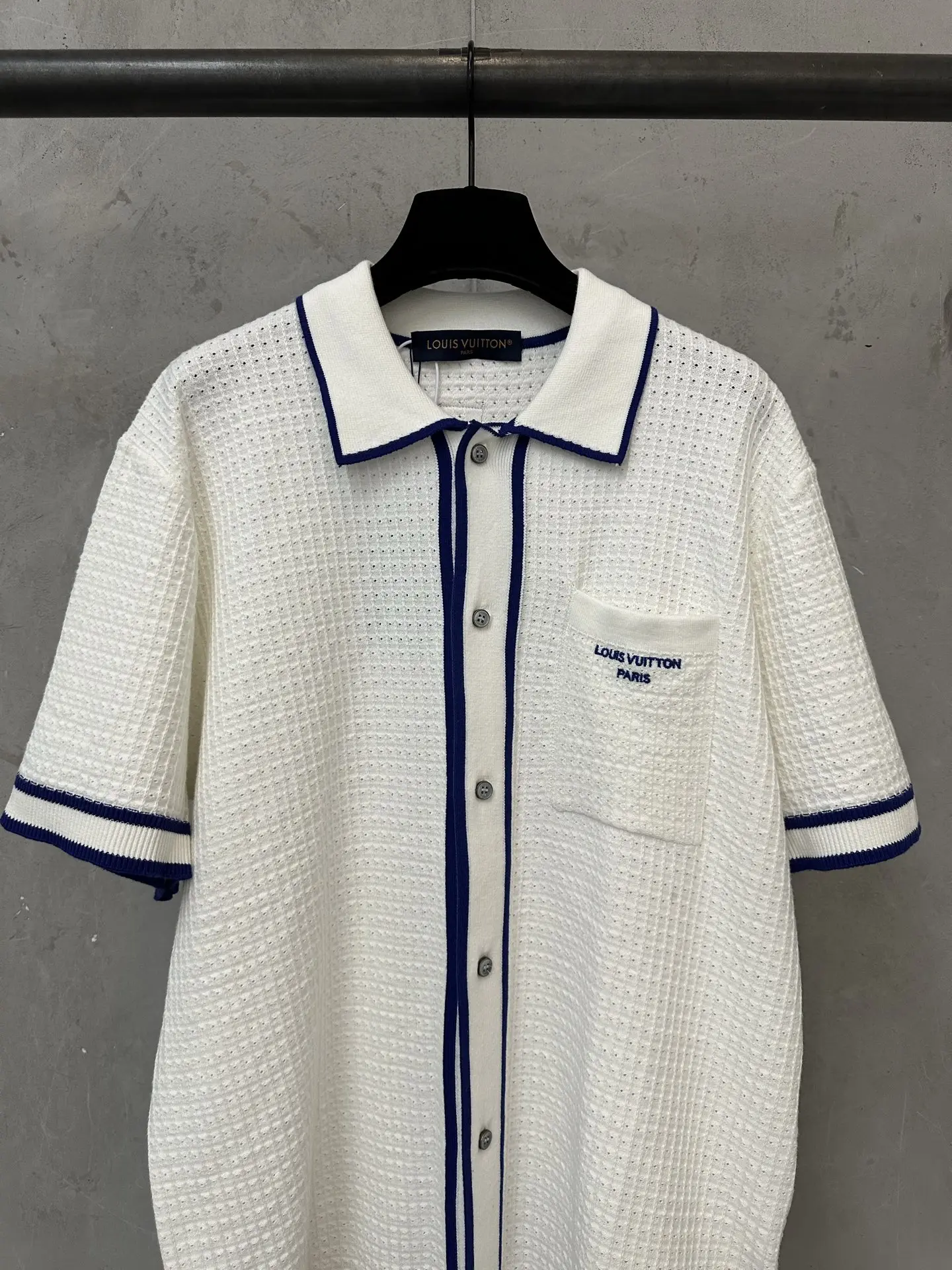 Logo-Embroidered Waffle-Knit Short-Sleeve Shirt D28518867 — view 3