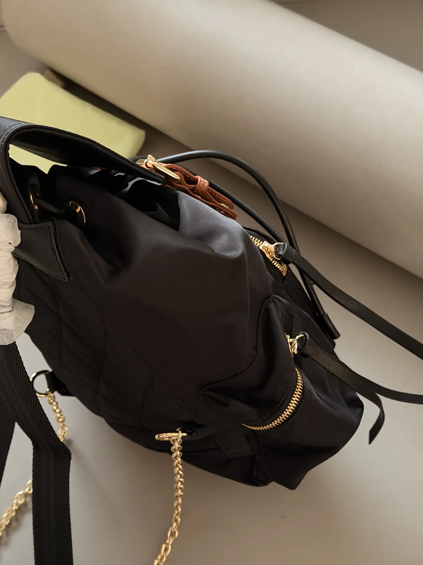 Nylon & Leather Mini Backpack D28518095 — view 6