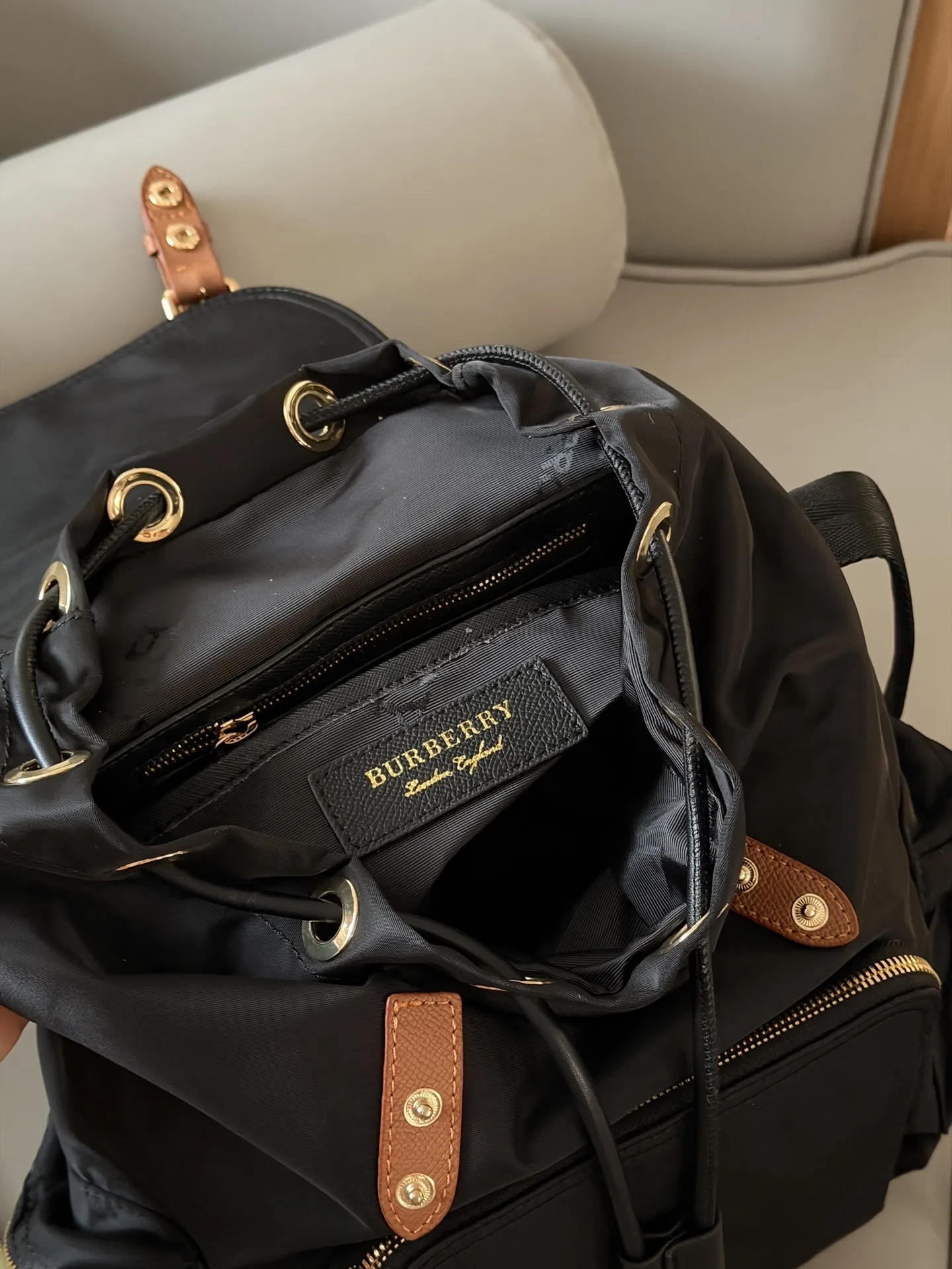 Nylon & Leather Mini Backpack D28518095 — view 8