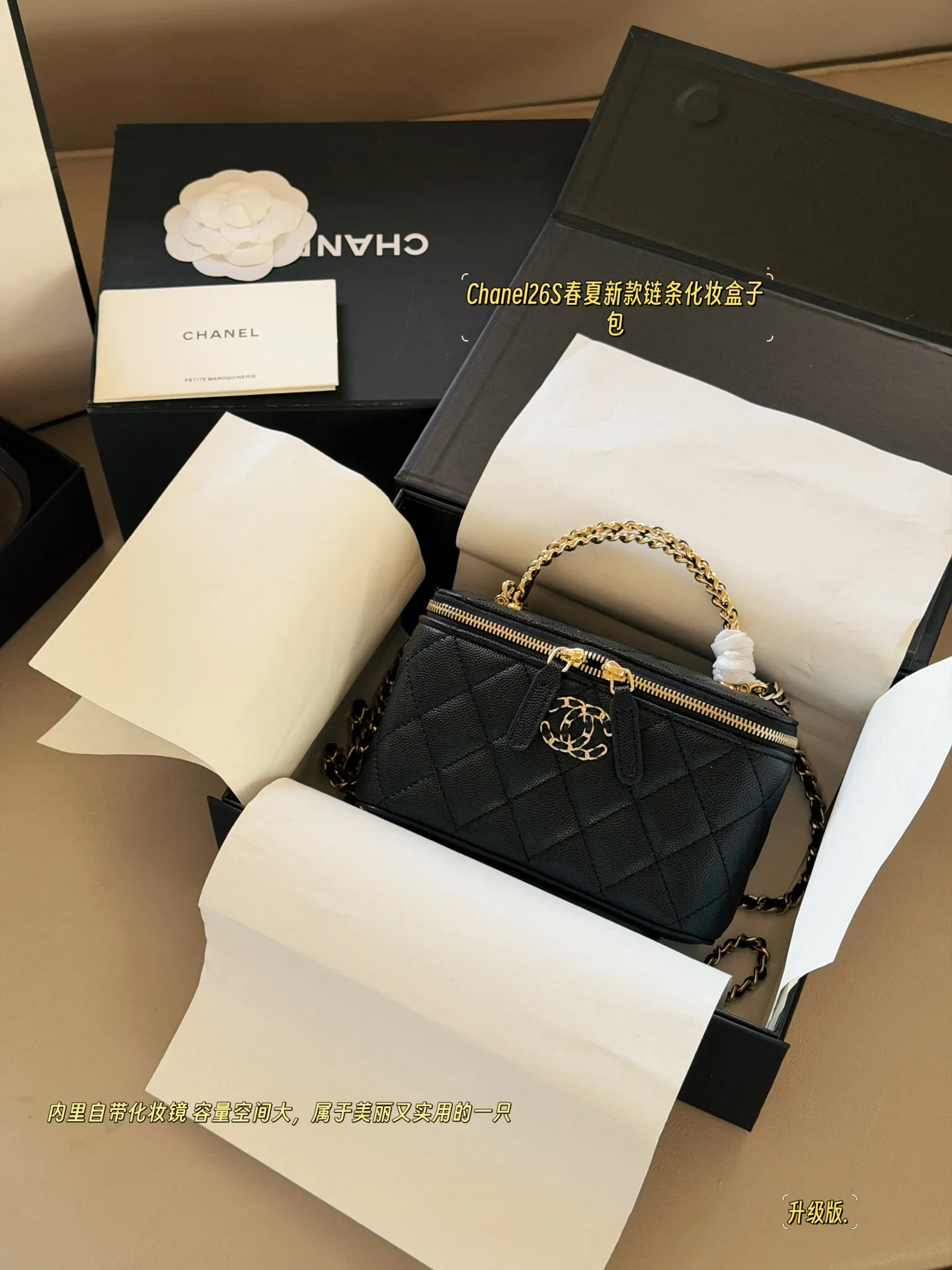 Quilted Vanity Case with Chain Strap D28518152